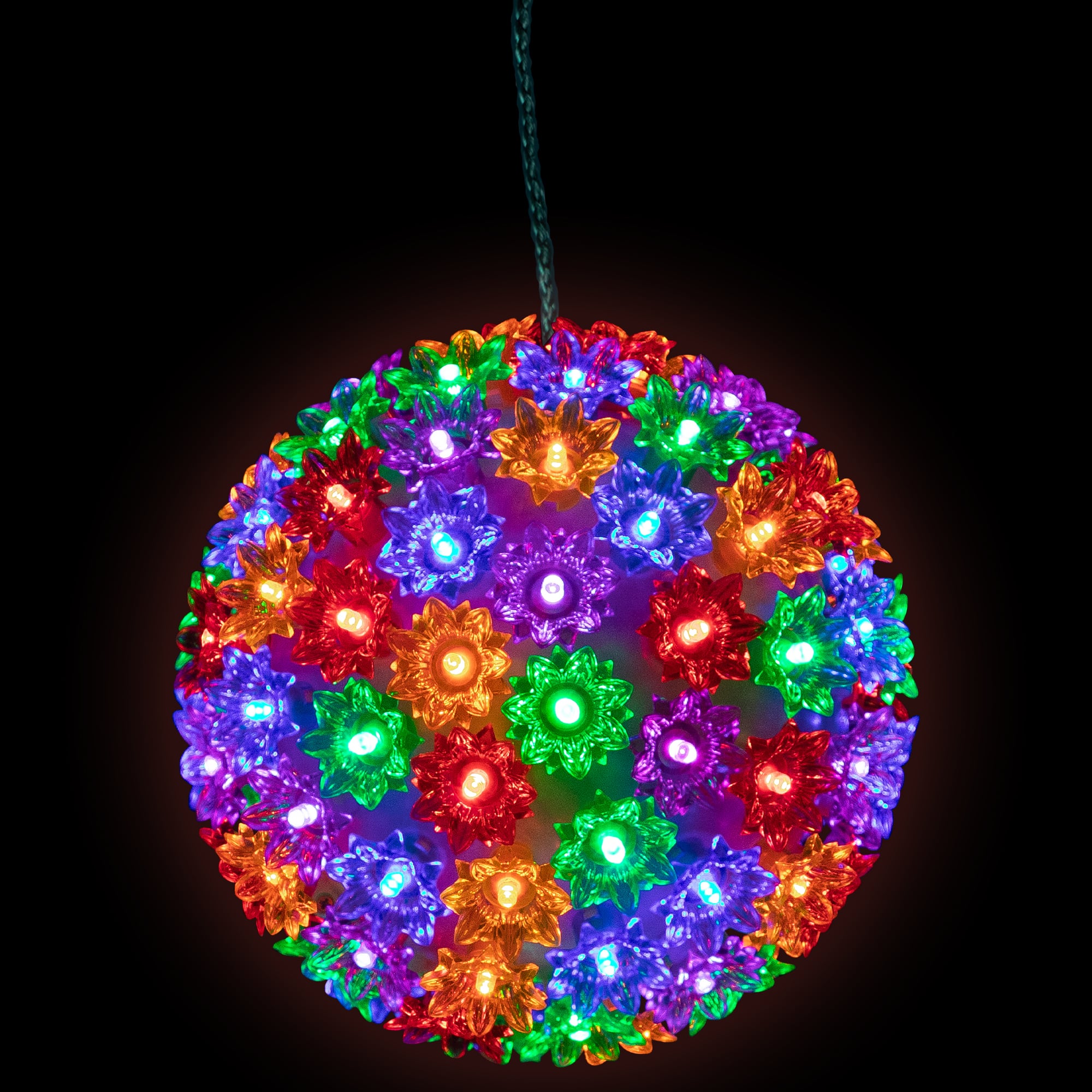 LED Lighted Hanging Starlight Sphere Outdoor Christmas Decoration- 7.5" - Multicolor Lights