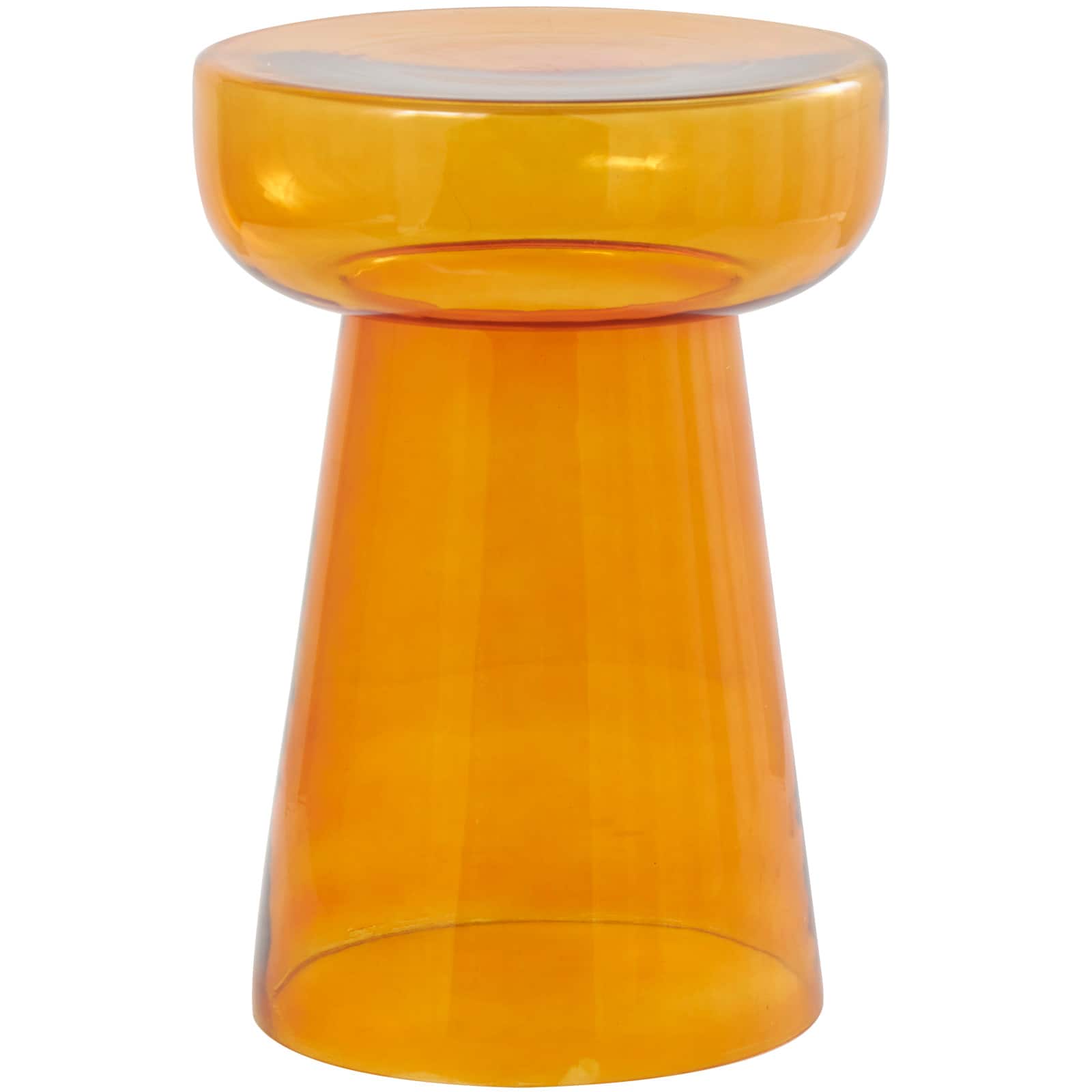 Orange Glass Modern Accent Table