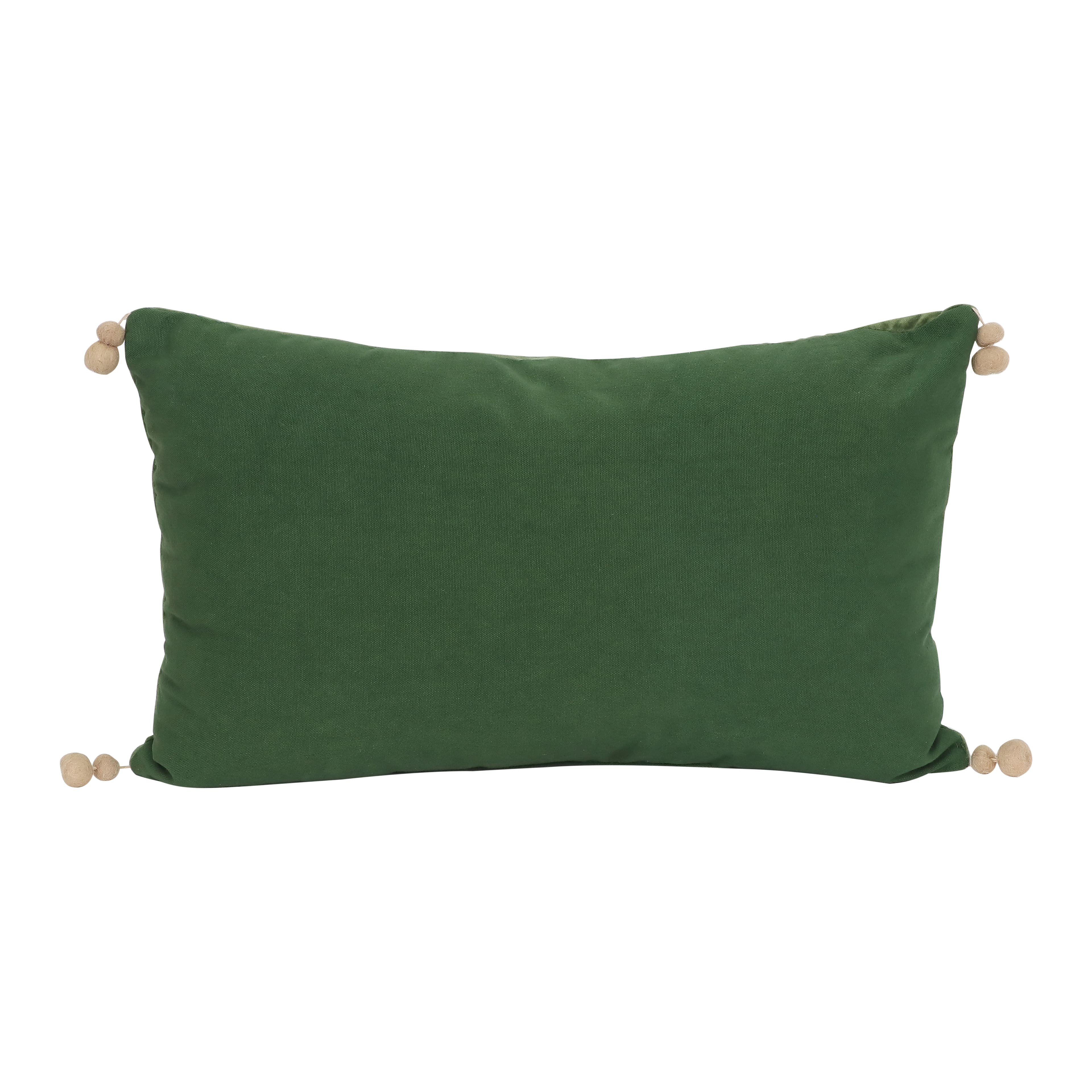 20&#x22; x 12&#x22; Green Embroidered Trees Lumbar Throw Pillow by Ashland&#xAE;