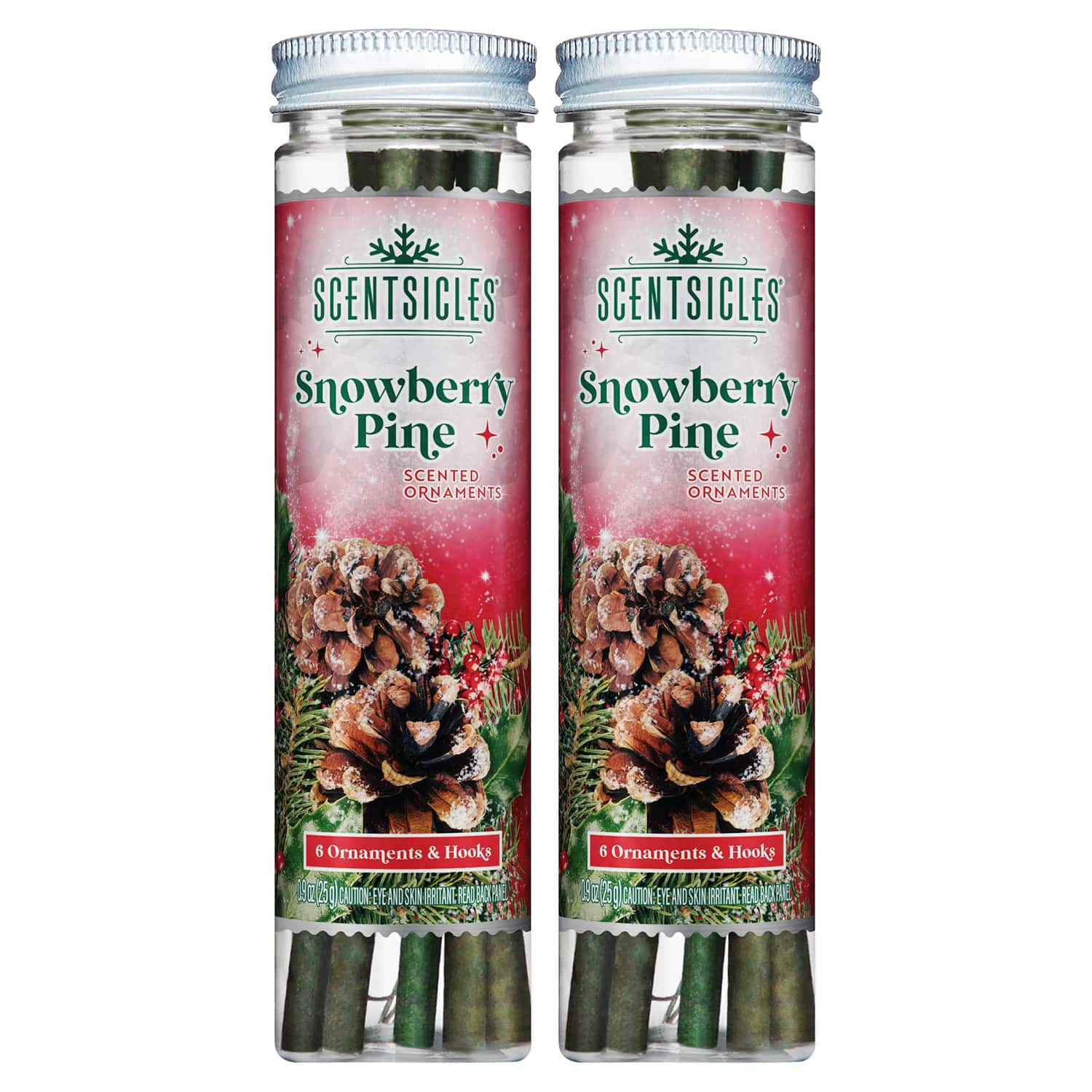 Scentsicles® 2 Pack Snowberry Pine 6 Piece Scented Ornament Sticks
