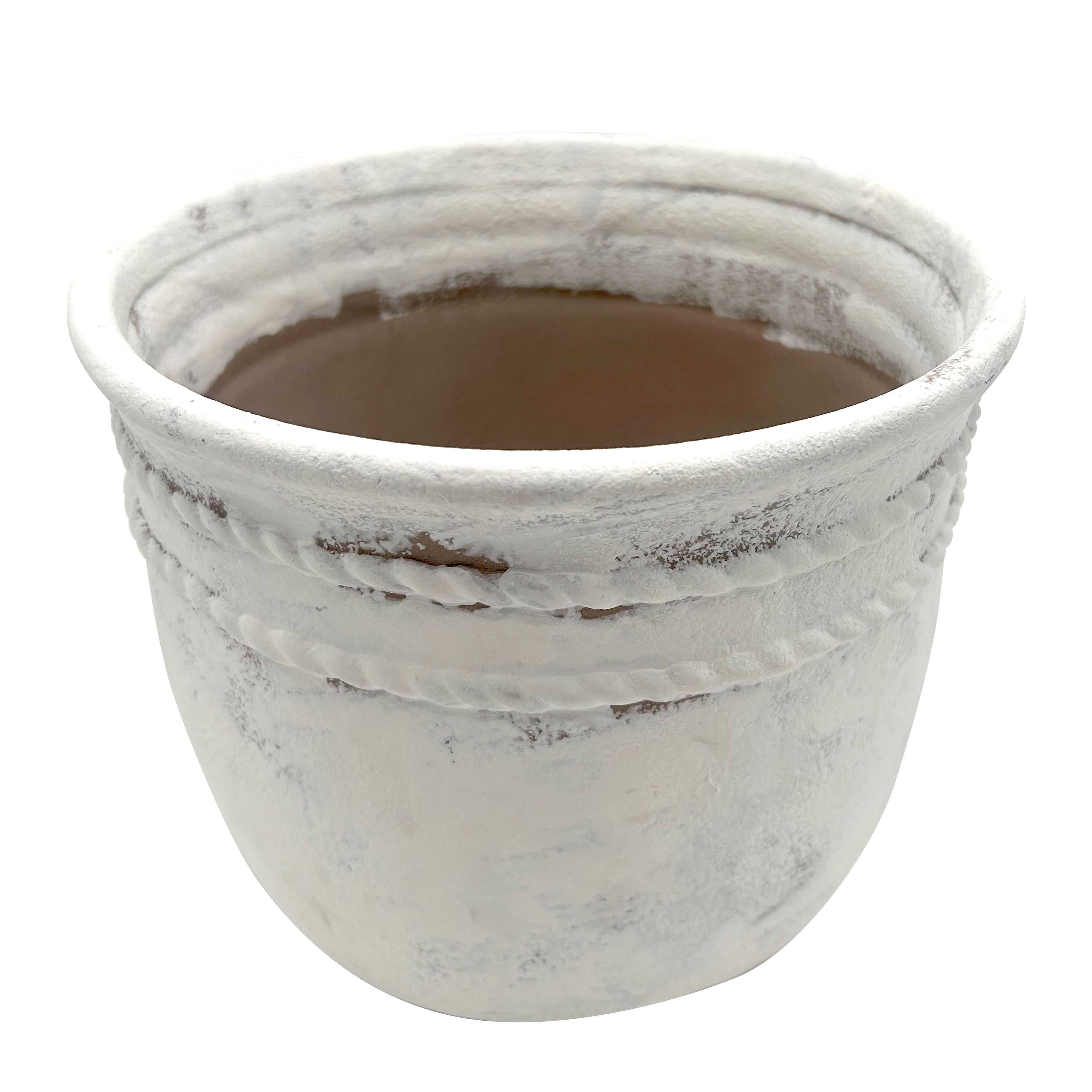 8&#x22; White Braids Ceramic Pot by Ashland&#xAE;