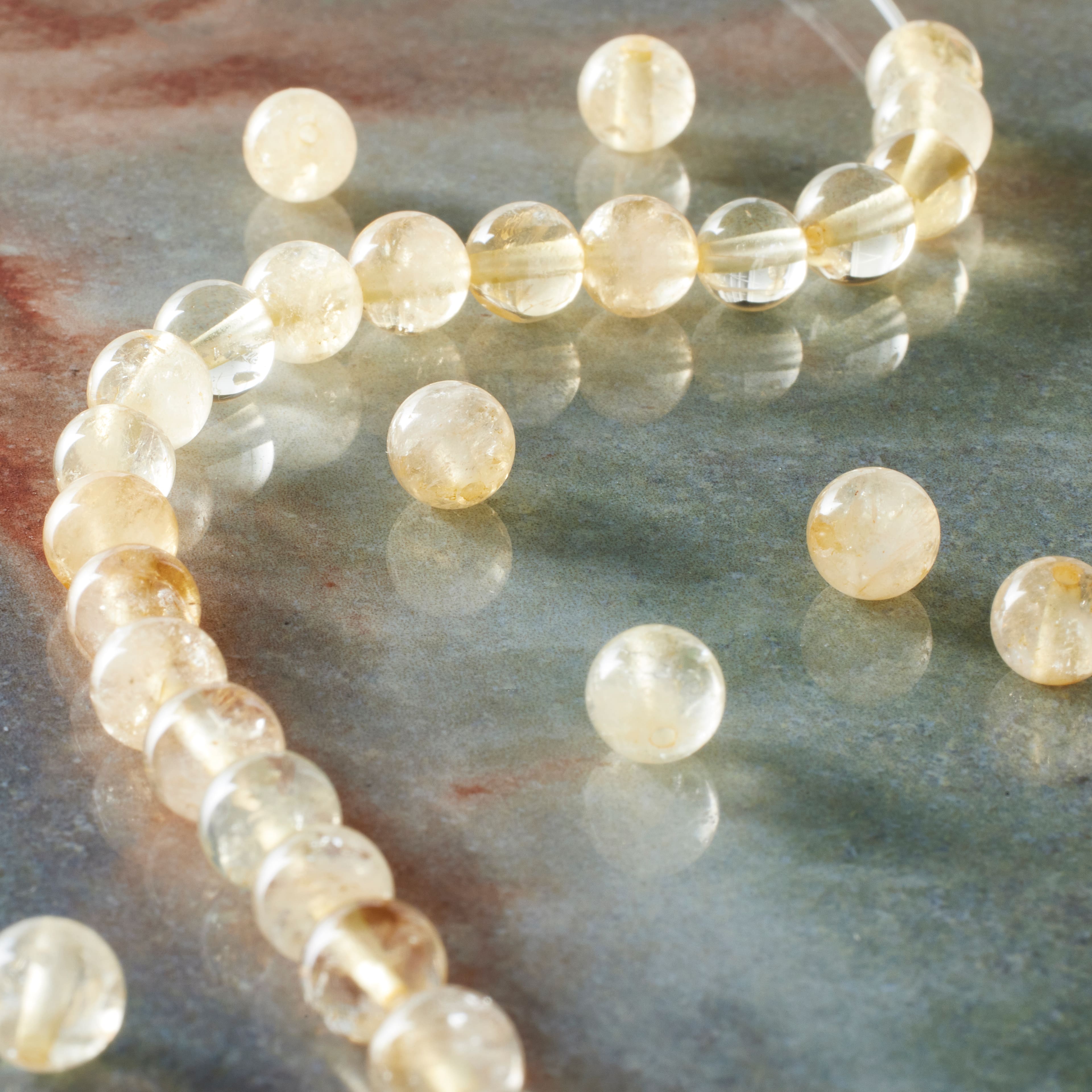 12 Pack: Citrine Round Beads, 6mm by Bead Landing™