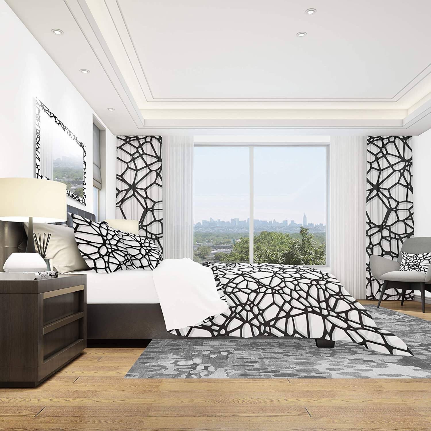 Designart &#x27;Abstract Mosaic Pattern&#x27; Modern &#x26; Contemporary Bedding Set - Duvet Cover &#x26; Shams