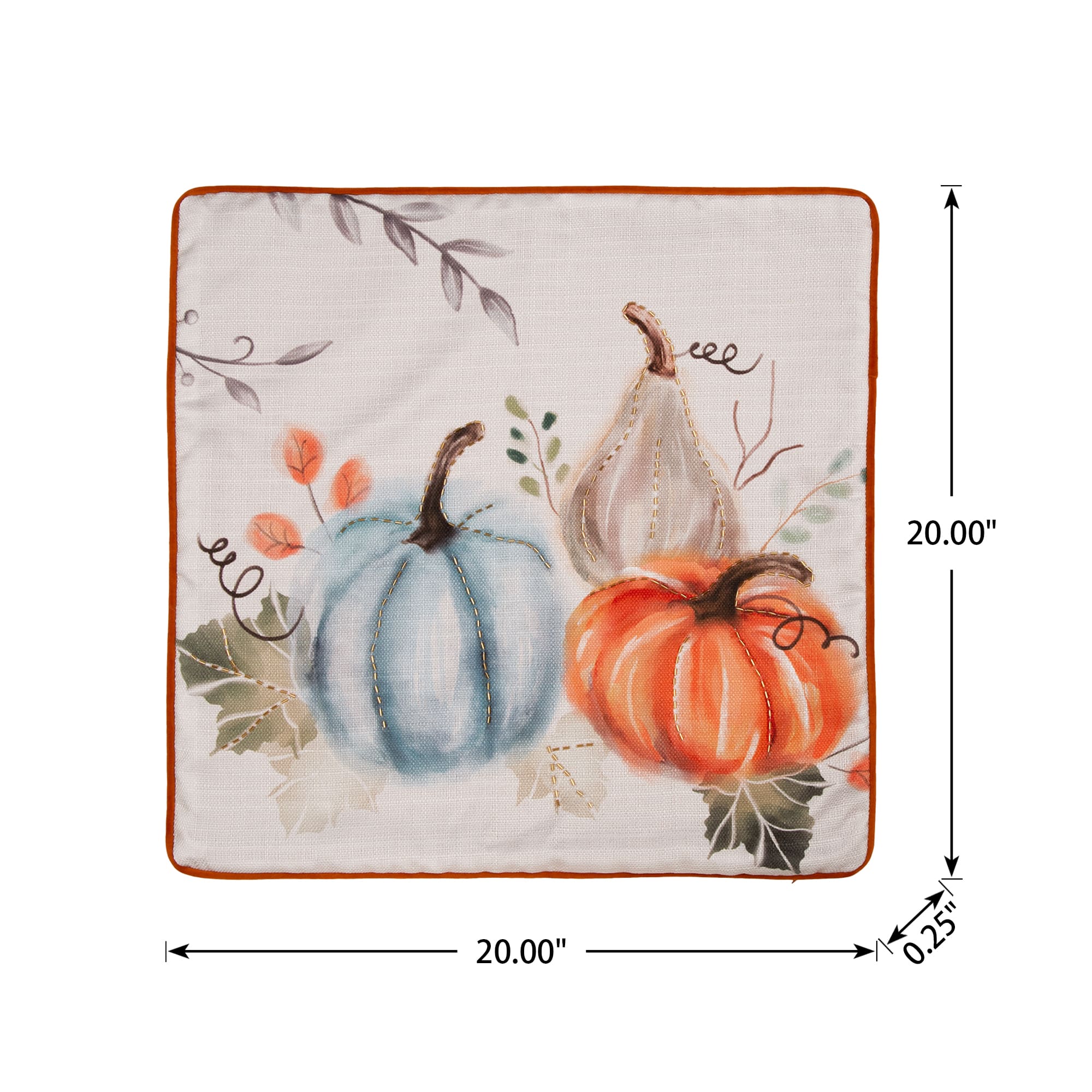 Glitzhome&#xAE; Faux Burlap Pumpkin Pillow Cover