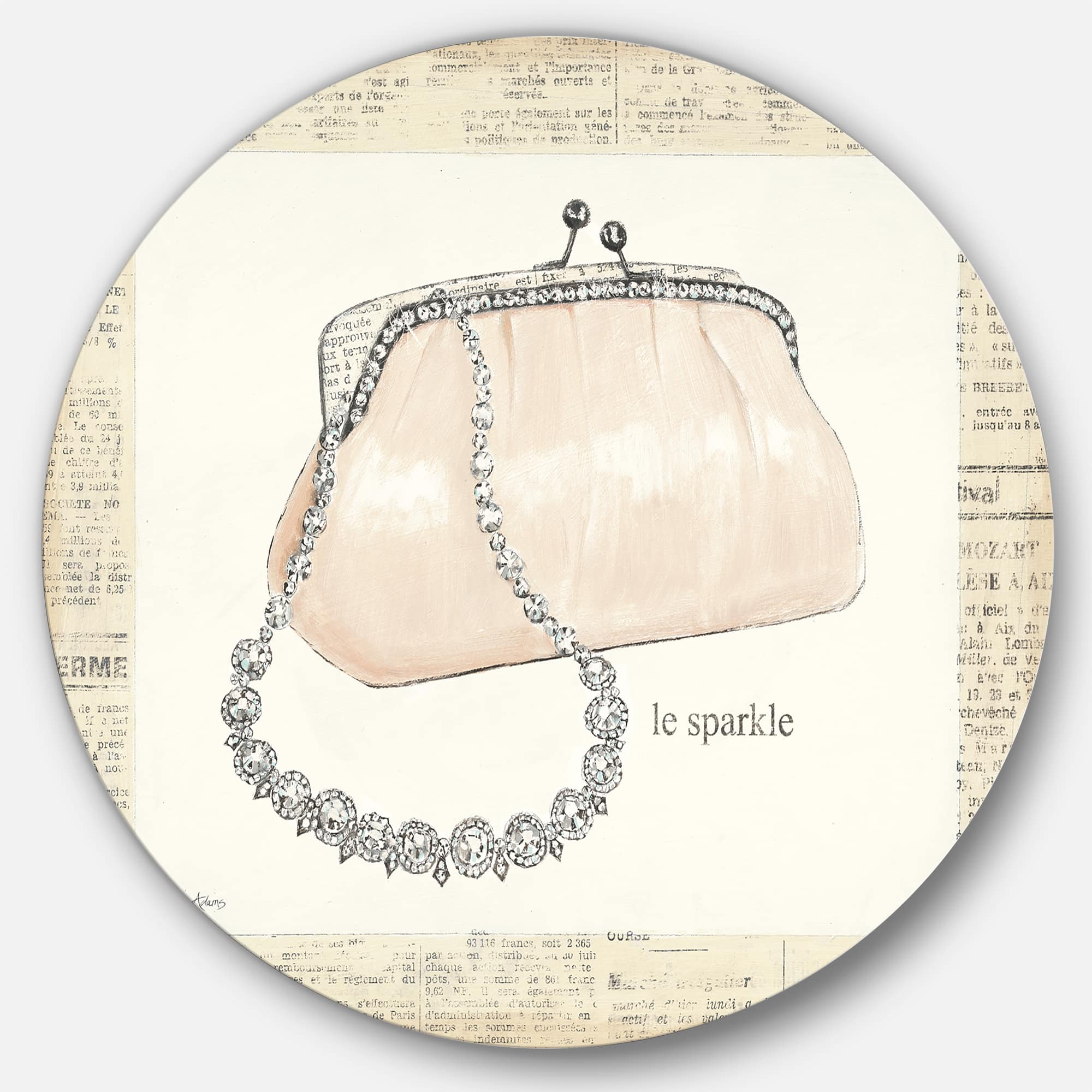 Designart - Chic Galm Closet II - Glam Metal Circle Wall Art