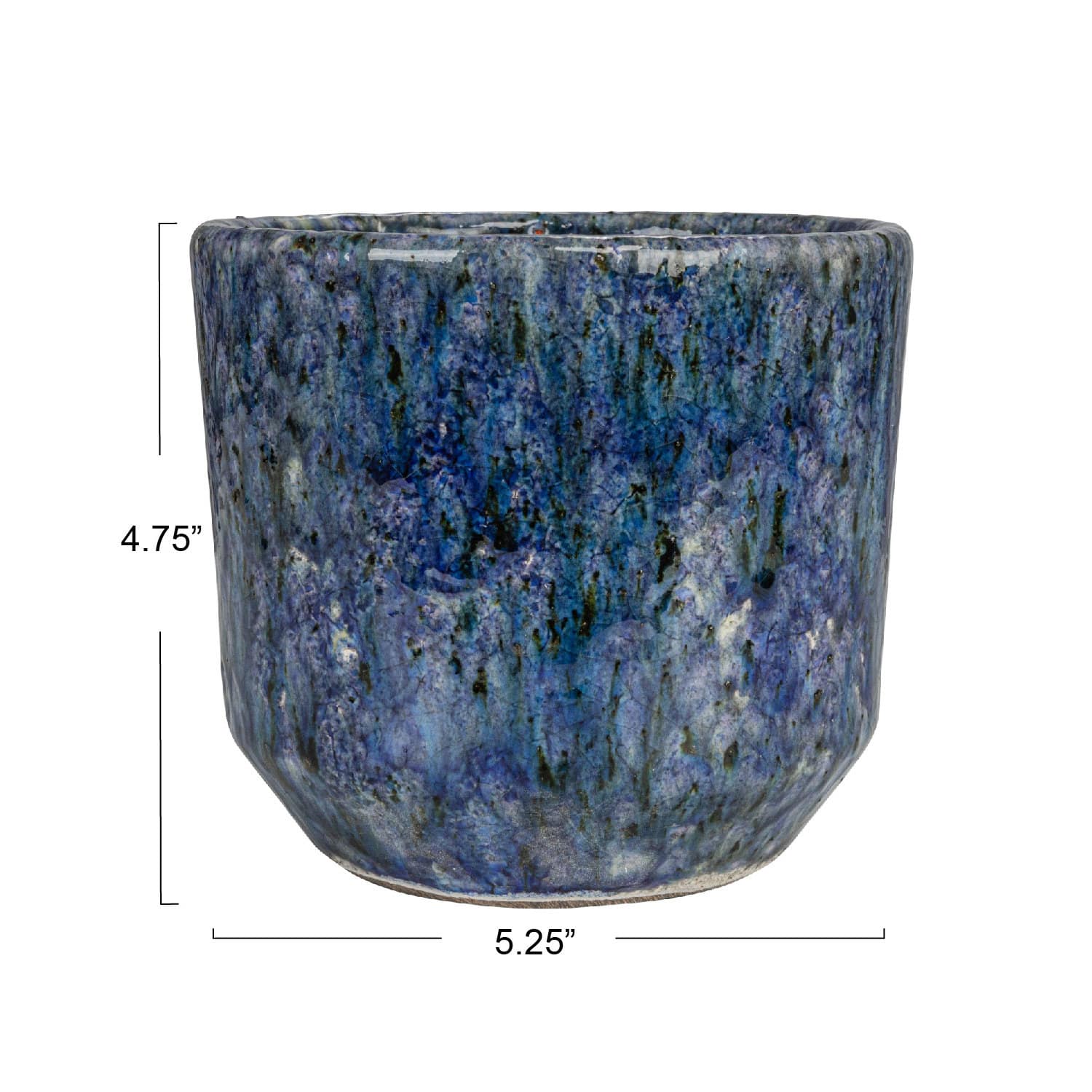 Hello Honey® 5.25" Blue Crackle Glaze Decorative Terra Cotta Planter