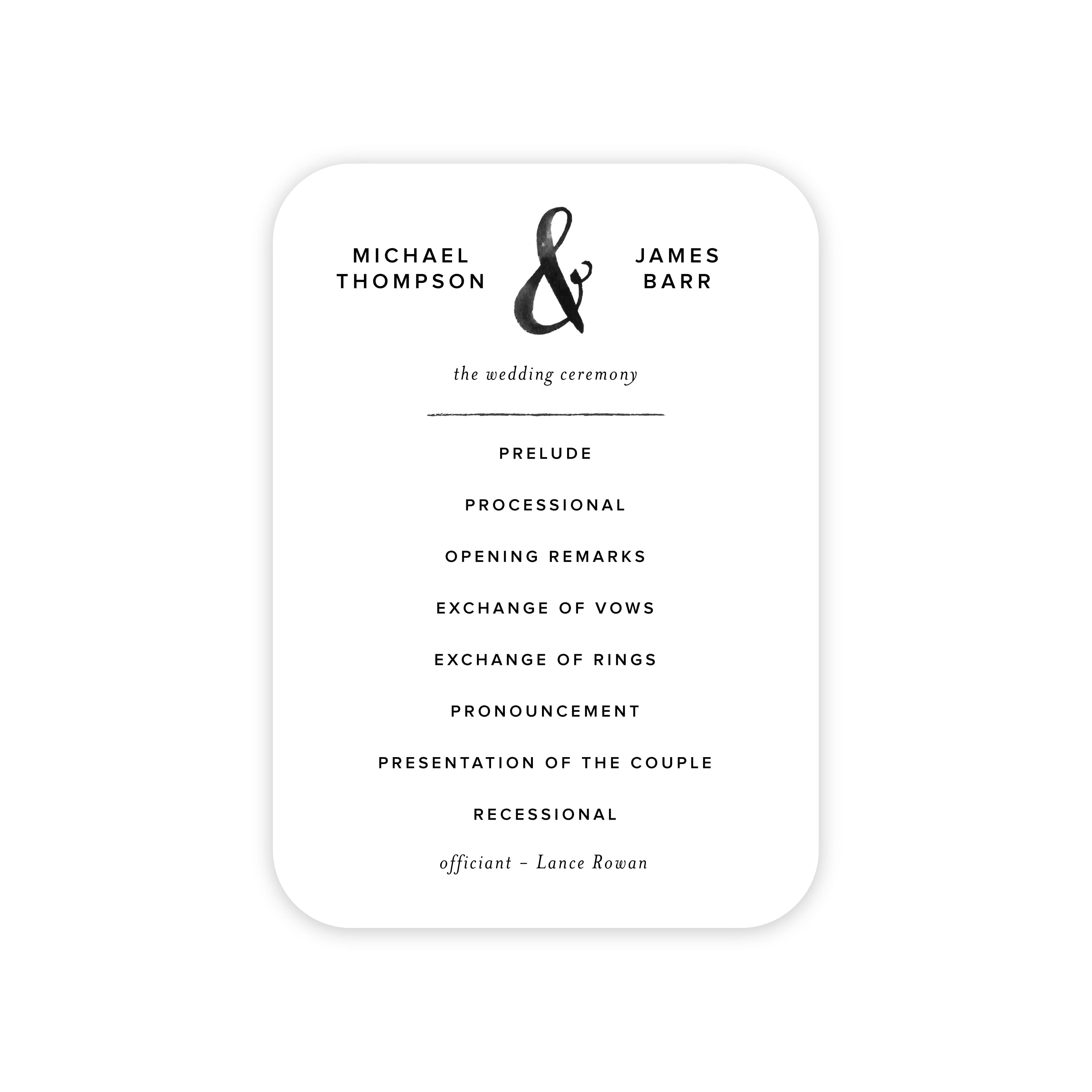 Gartner Studios Personalized Modern Love Flat Wedding Program