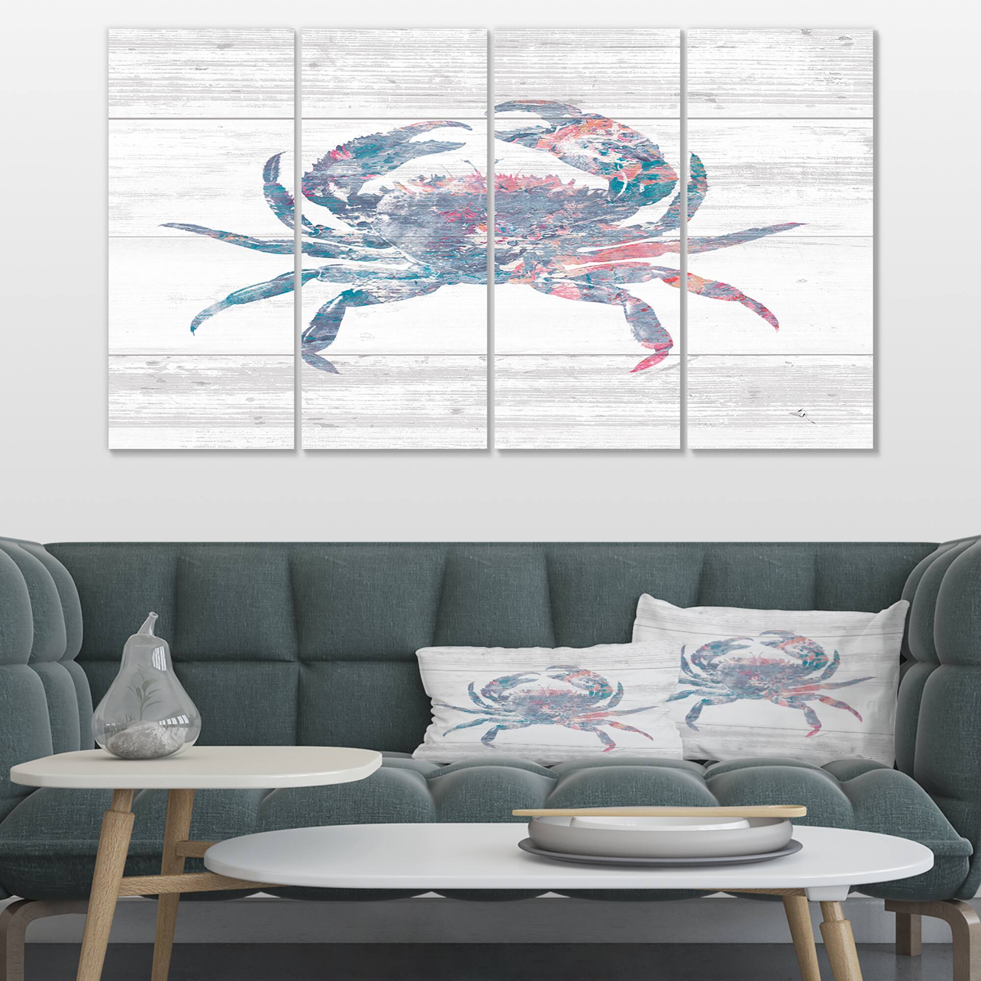 Designart - Pink Crab Ocean Life