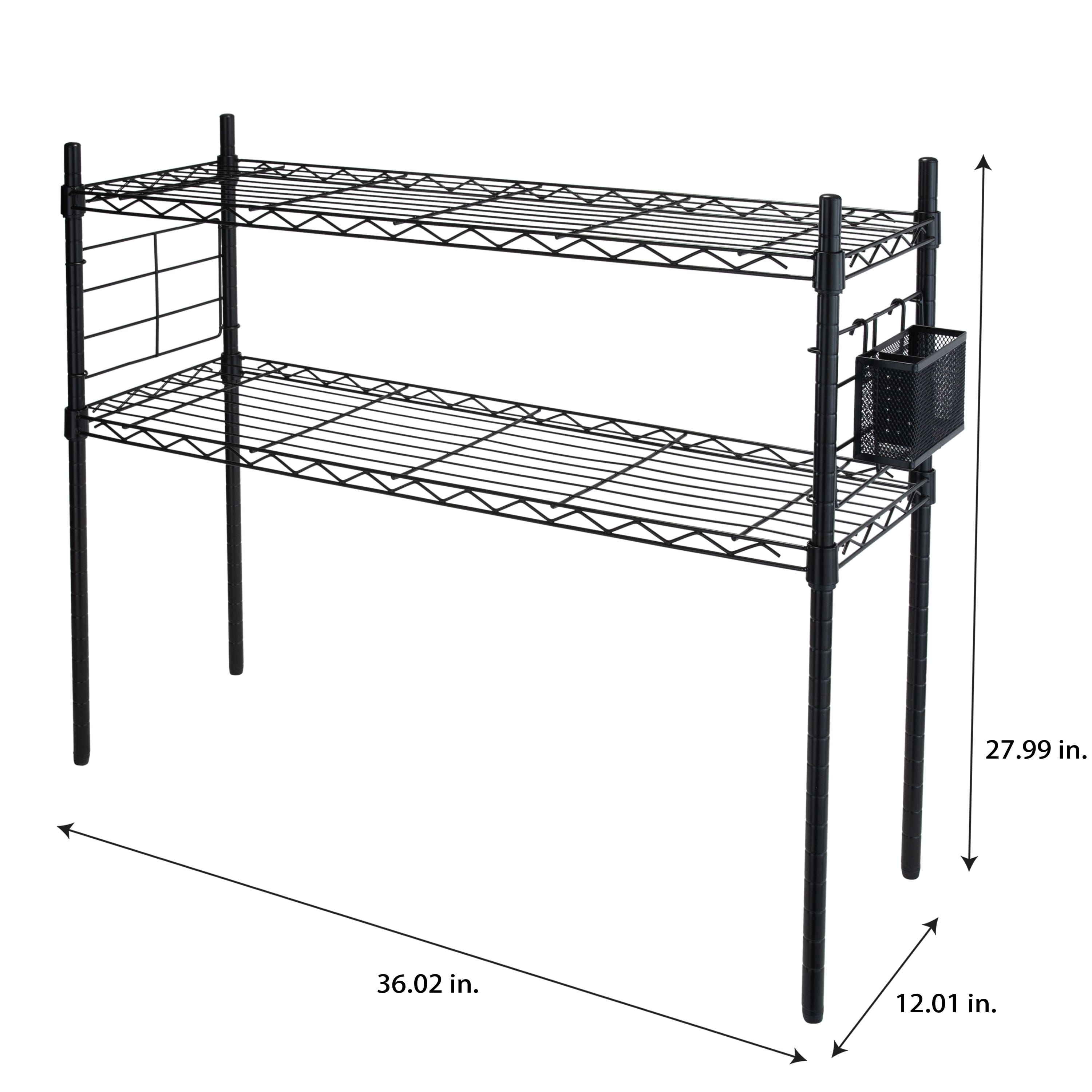 Organize it All Black Steel Etagere Adjustable Shelves