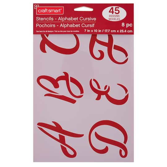 3" Cursive Alphabet Stencils by Craft Smart® | Michaels