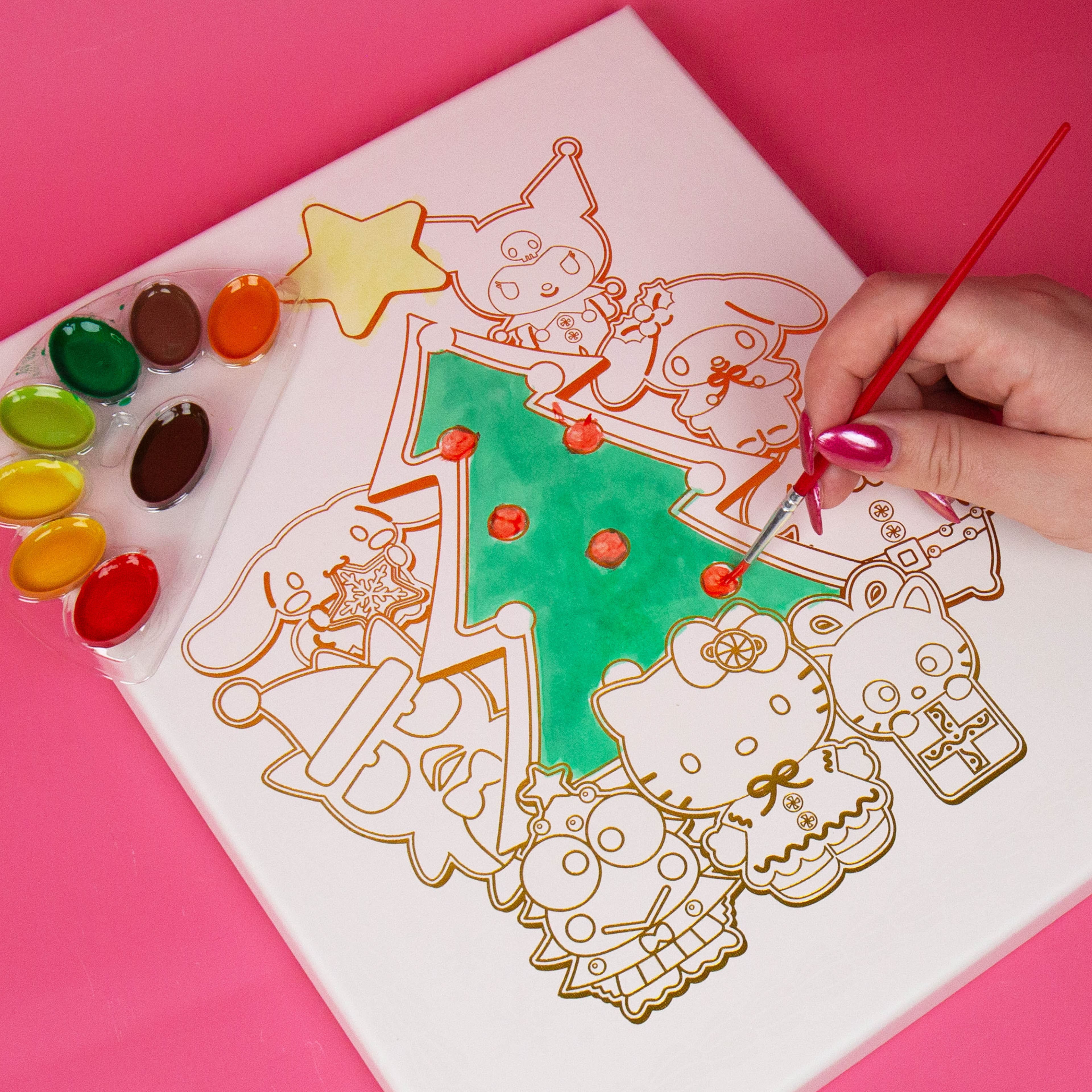 Hello Kitty&#xAE; &#x26; Friends Paint &#x26; Reveal Holiday Wall Art