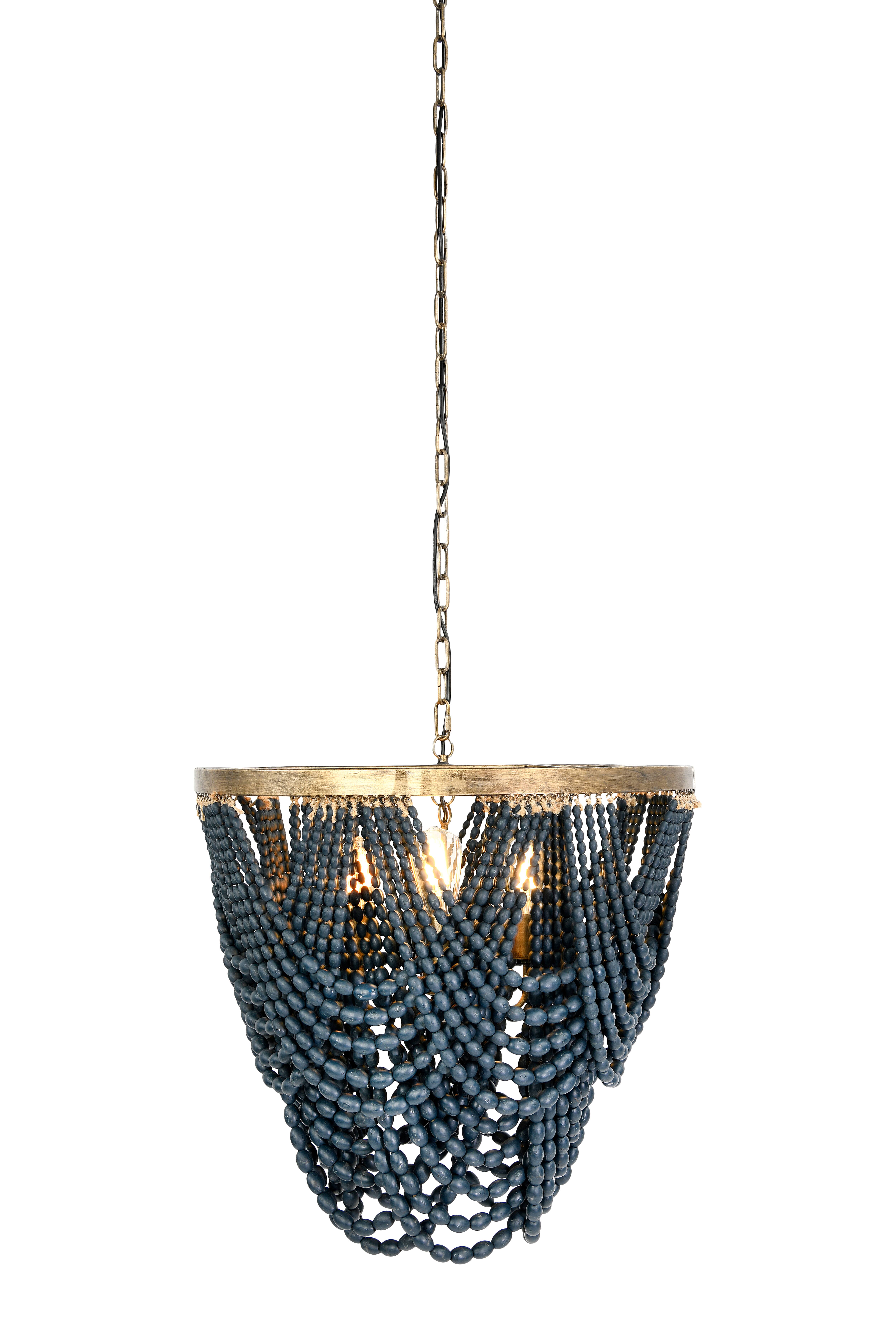 Hello Honey&#xAE; 26&#x22; 2-Tier Draped Wood Bead Chandelier