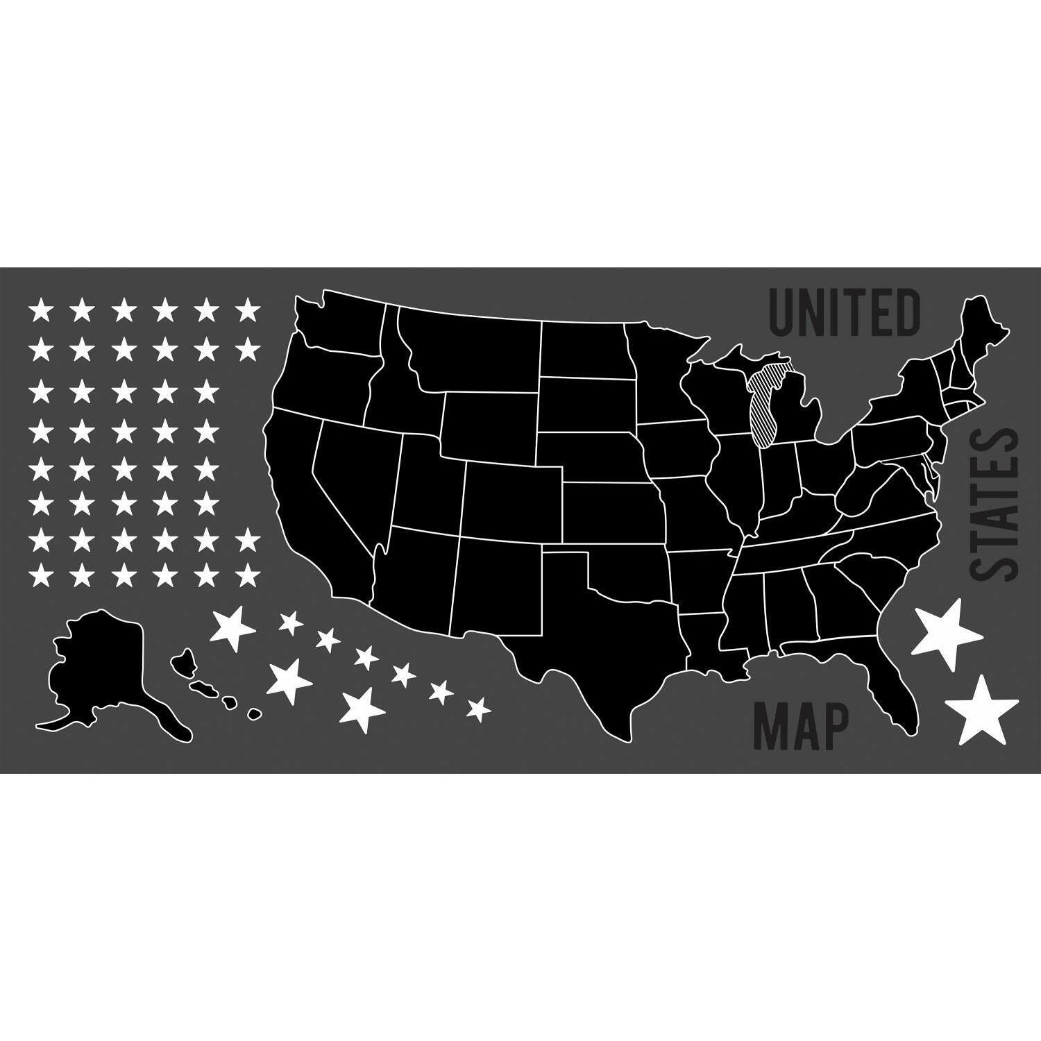 RoomMates United States Chalk Map Peel & Stick Giant Decals