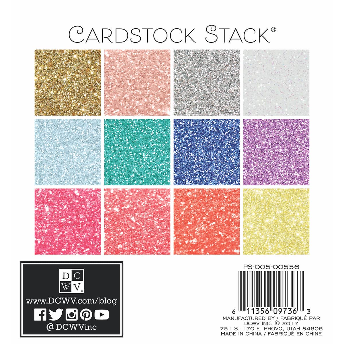 DCWV® Glitter Cardstock Stack® Paper Pad, 6" x 6"
