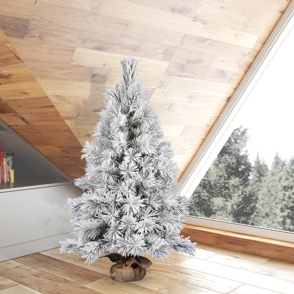 48" Unlit Frosted Beckett Pine Artificial Christmas Tree