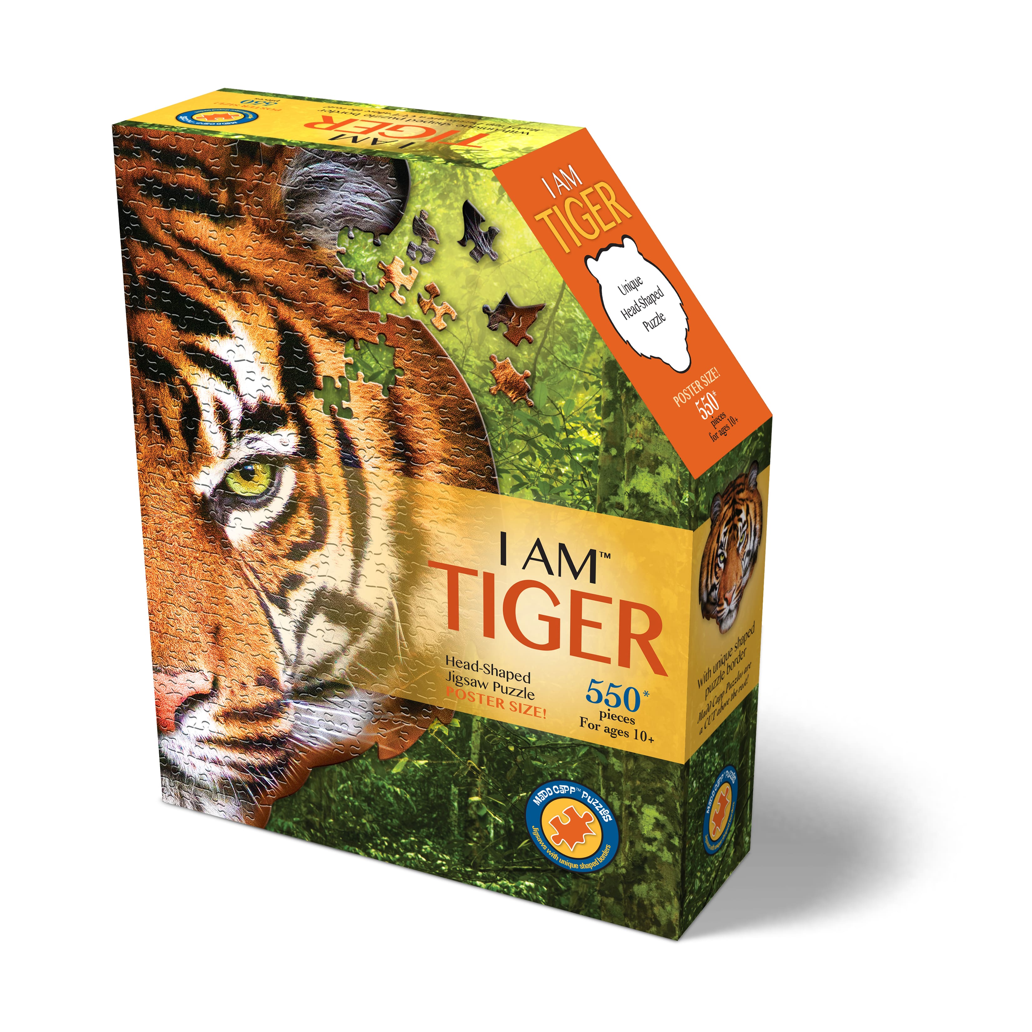 Madd Capp™ I Am™ Tiger Head-Shaped 550 Piece Jigsaw Puzzle
