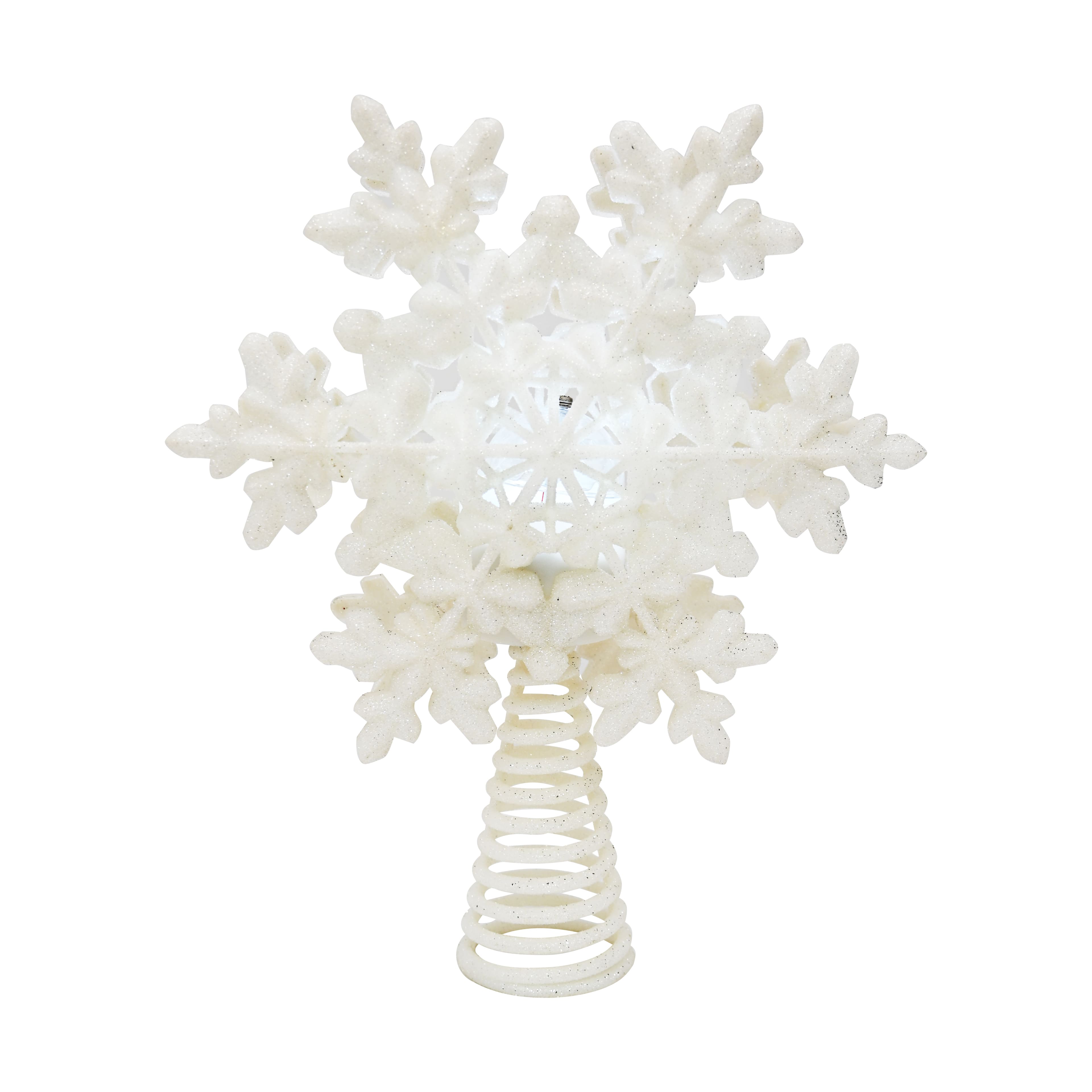 9.5&#x22; Glitter Snowflake Lighted Projection Tree Topper by Ashland&#xAE;