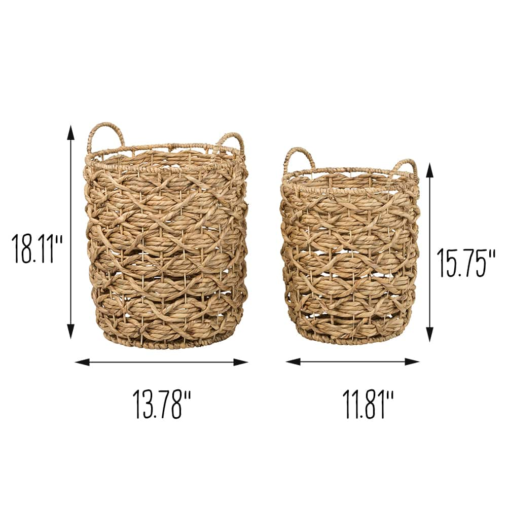 Honey Can Do Natural Round Decorative Wicker Basket Set