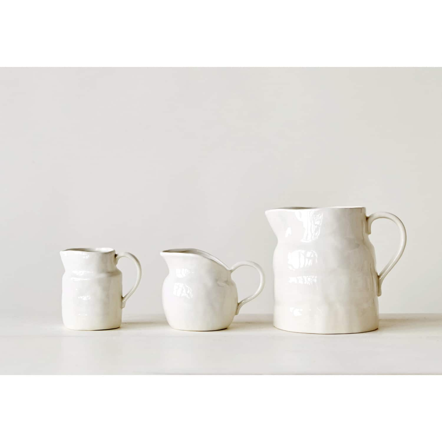 14oz. White Stoneware Pitcher