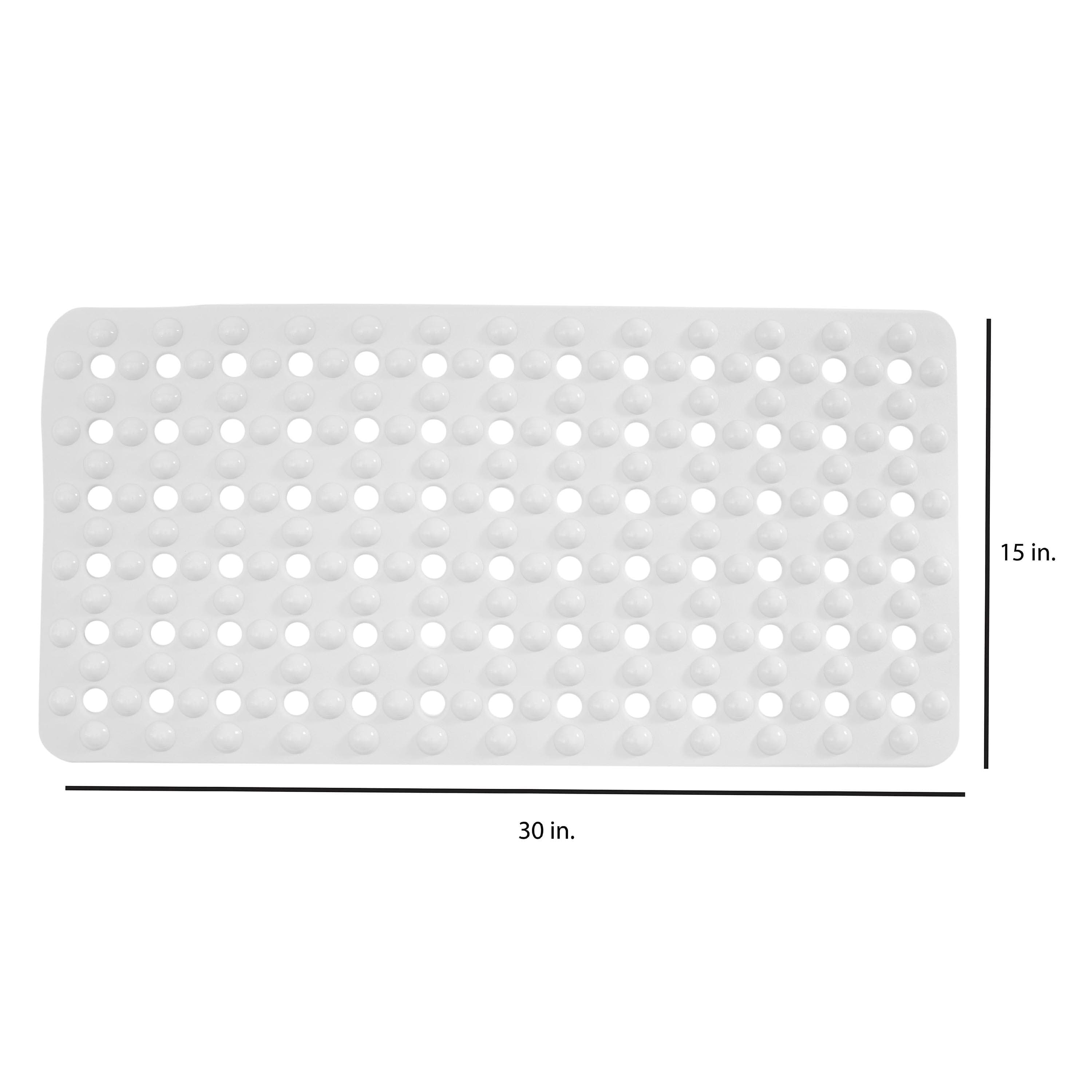 White Non-Slip Bubble Texture Bath Mat