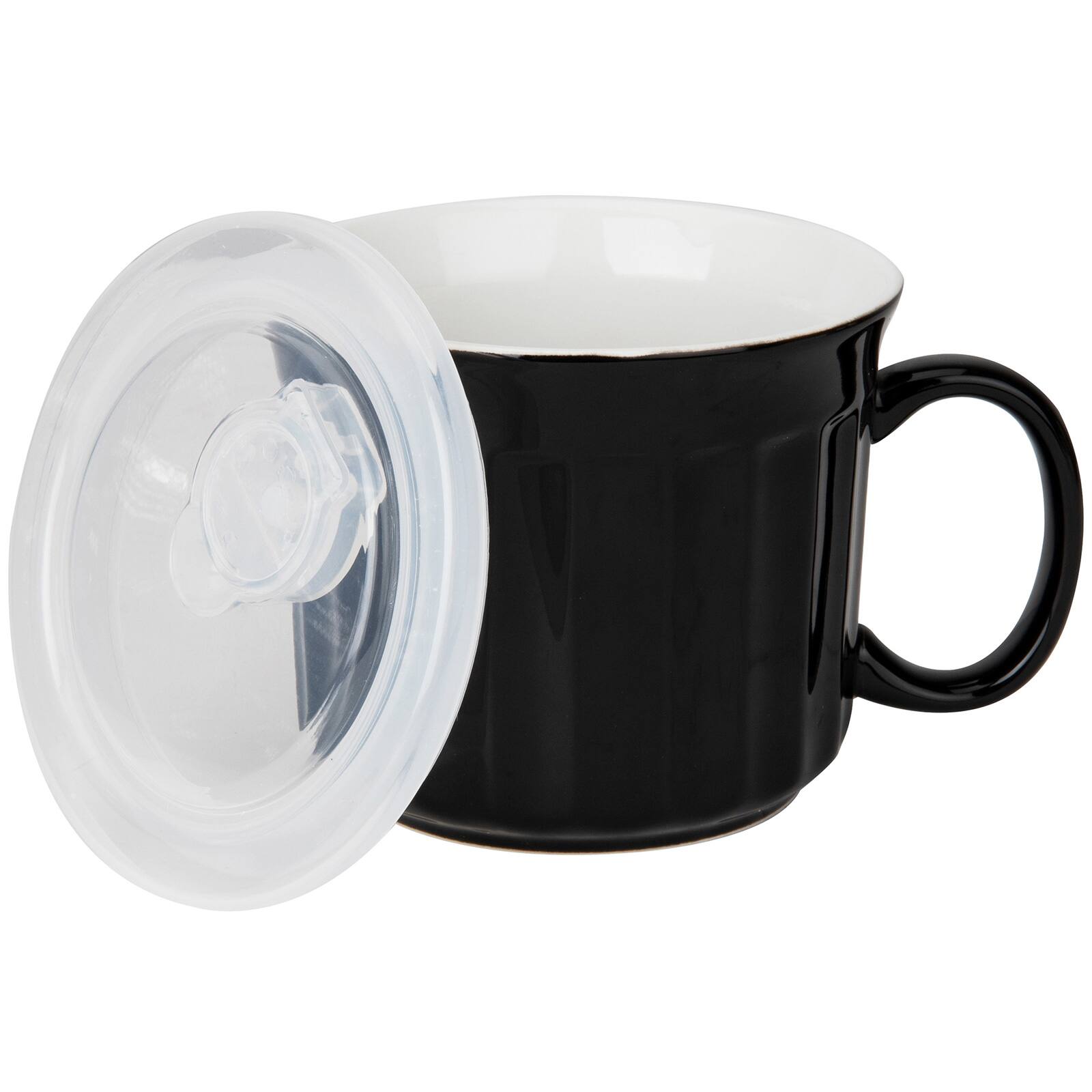 Mind Reader Vented Soup Ceramic Stoneware Mug With Lid