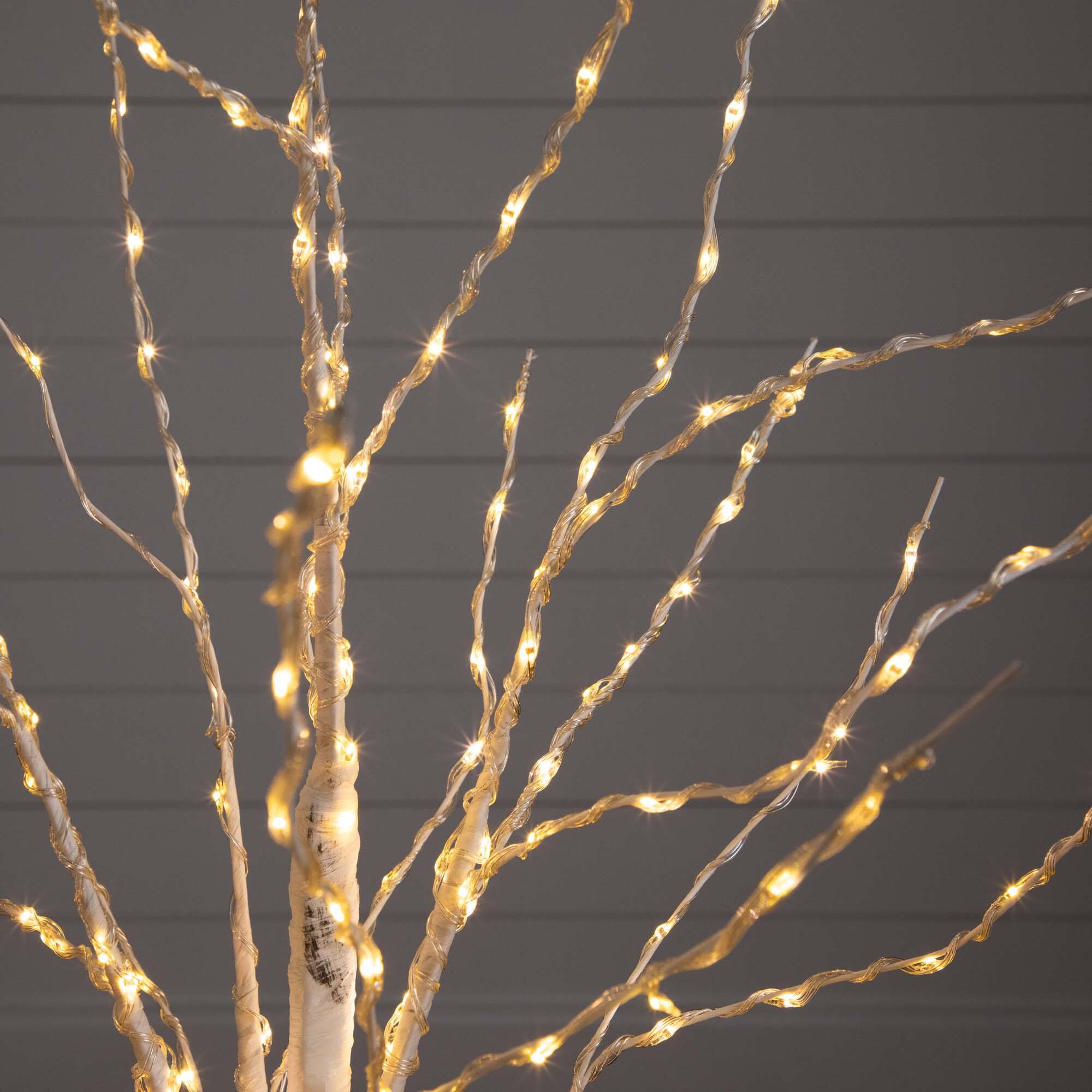 4ft. Pre-Lit White Birch Artificial Christmas Tree, Color Changing LED Lights