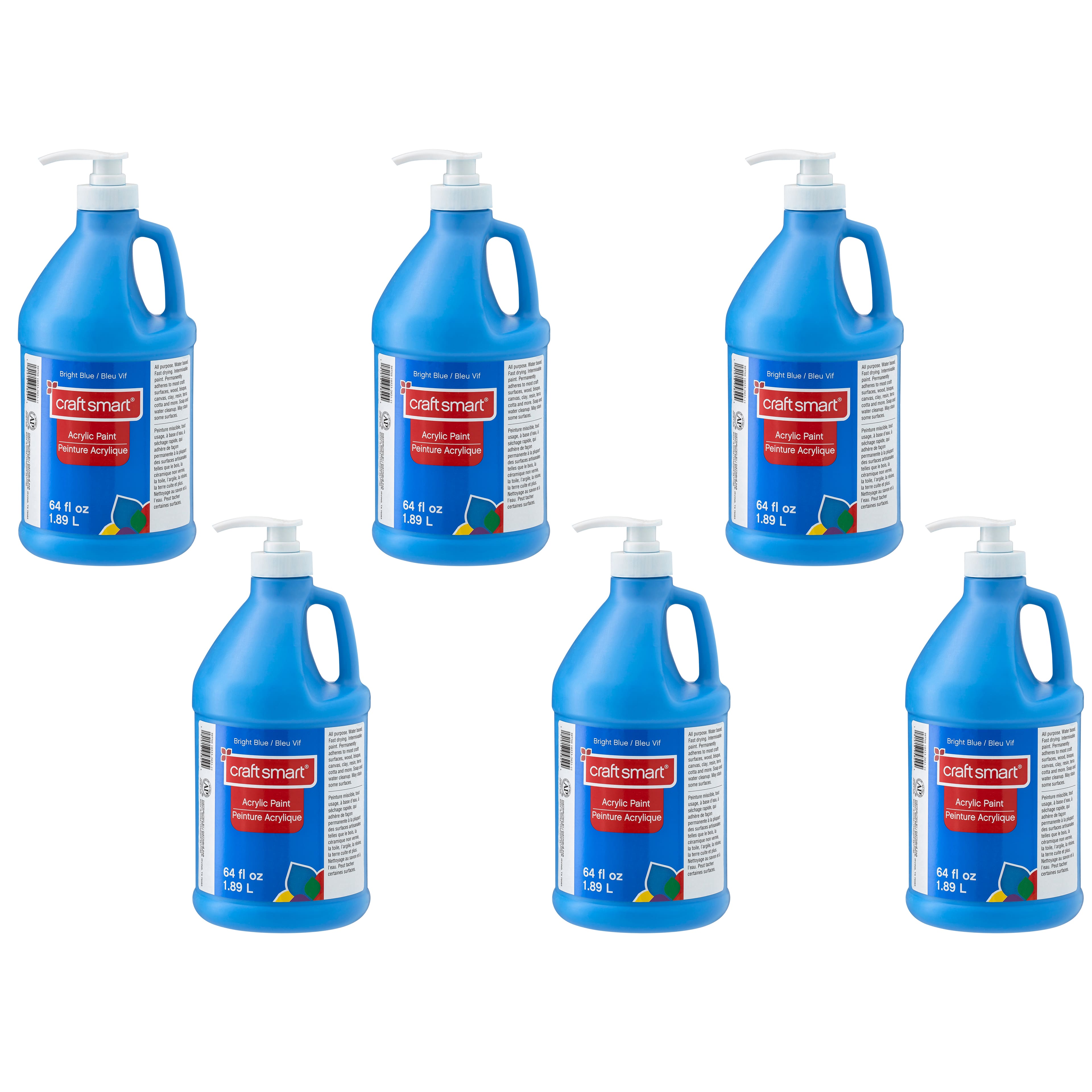 6 Pack: Acrylic Paint by Craft Smart®, 64oz.