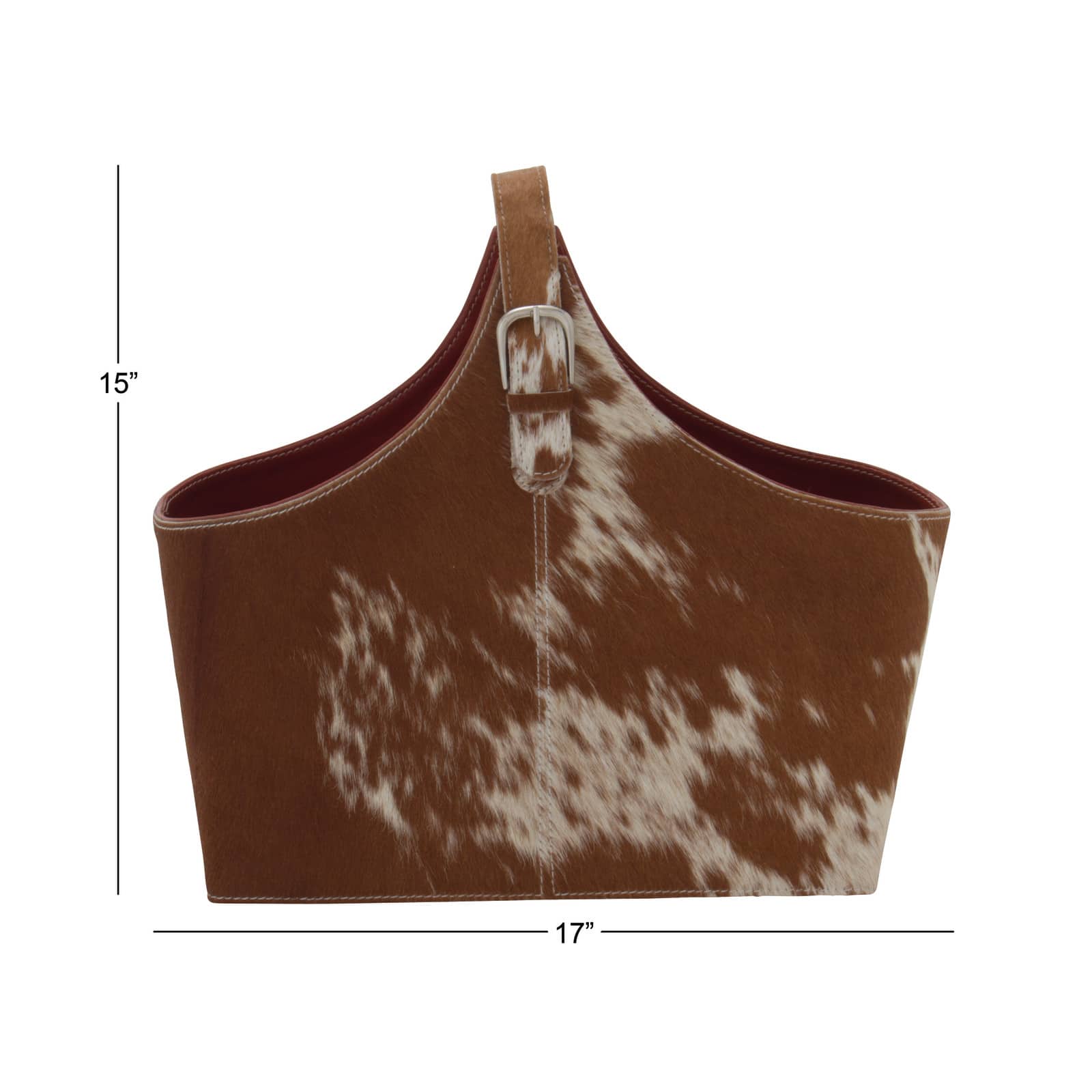 17&#x22; Brown Leather Modern Magazine Rack Holder