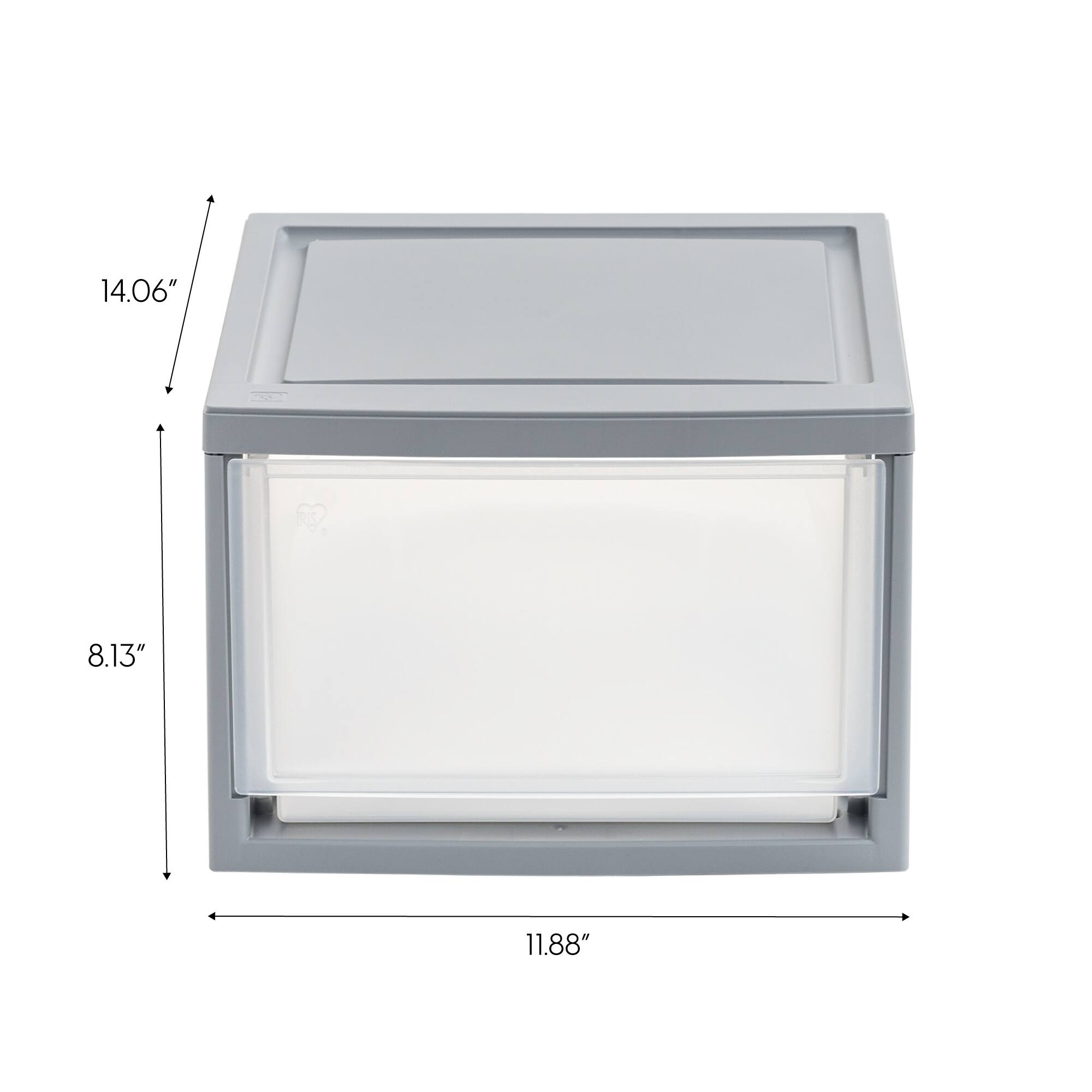 Iris® 13qt. Gray Stackable Drawer, 4 Pack