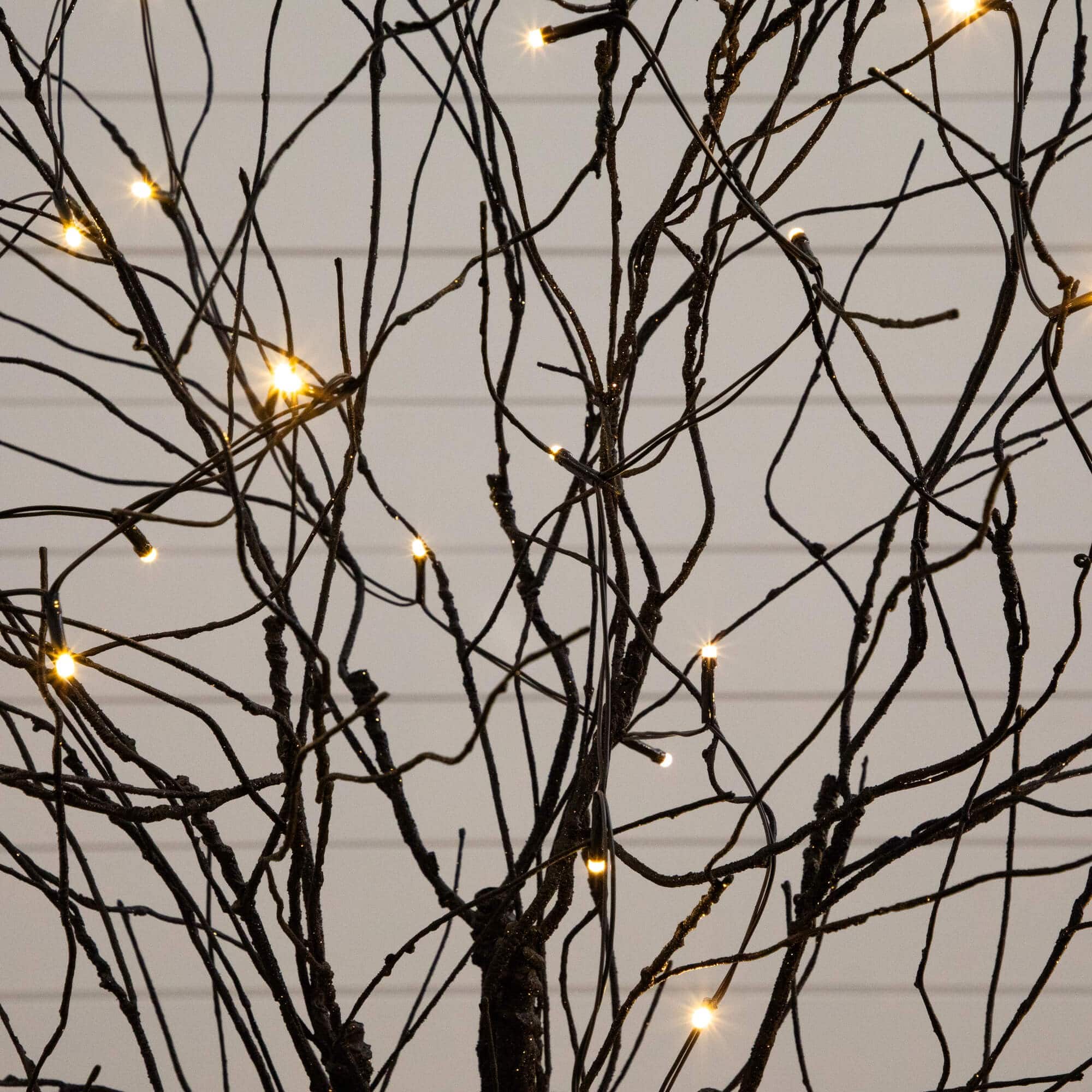 5ft. Pre-Lit Artificial Halloween Black Twig Tree with Bats and 50 Warm White LED Lights