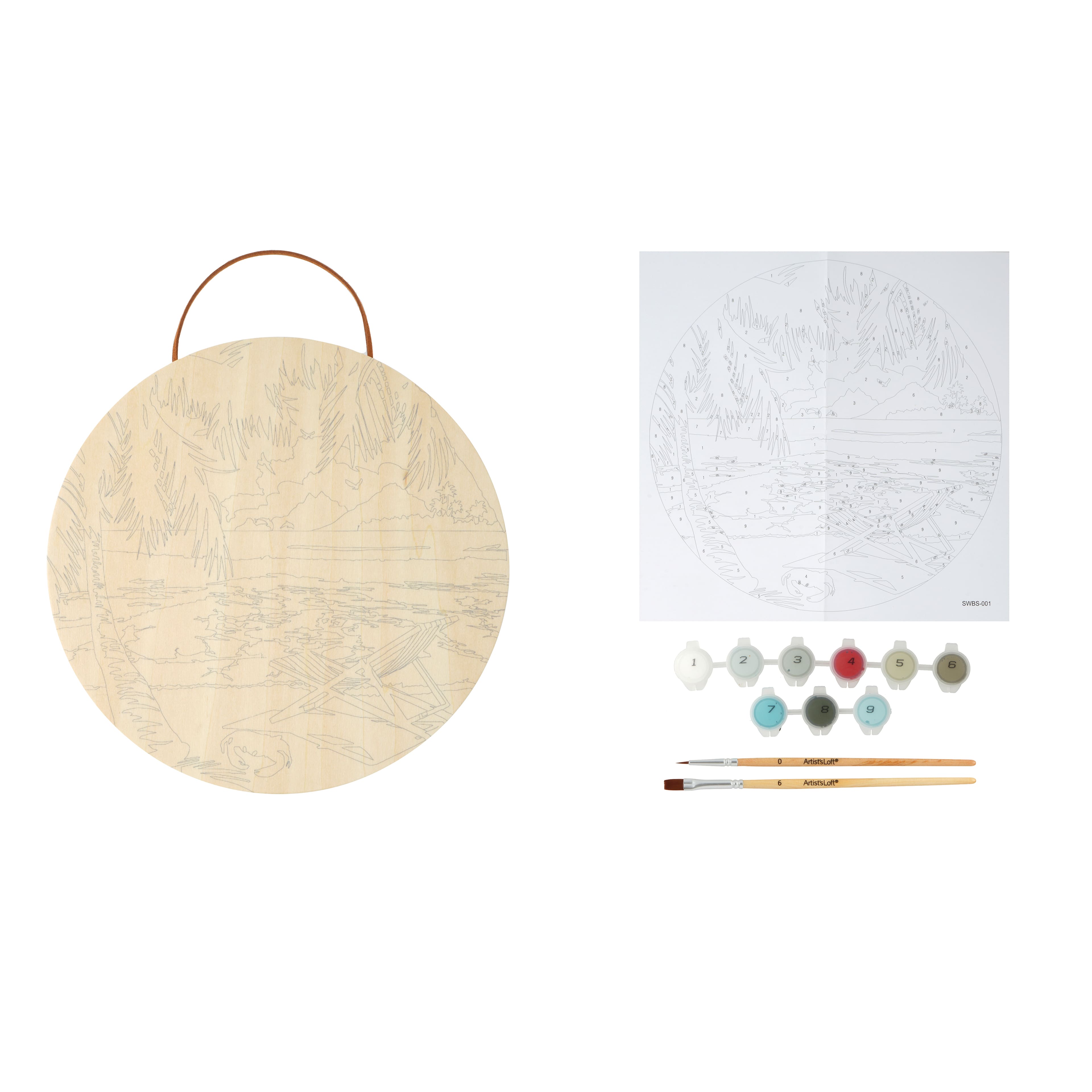 8&#x22; Beach Paint-by-Number Plywood Surface Kit by Artist&#x27;s Loft&#xAE;