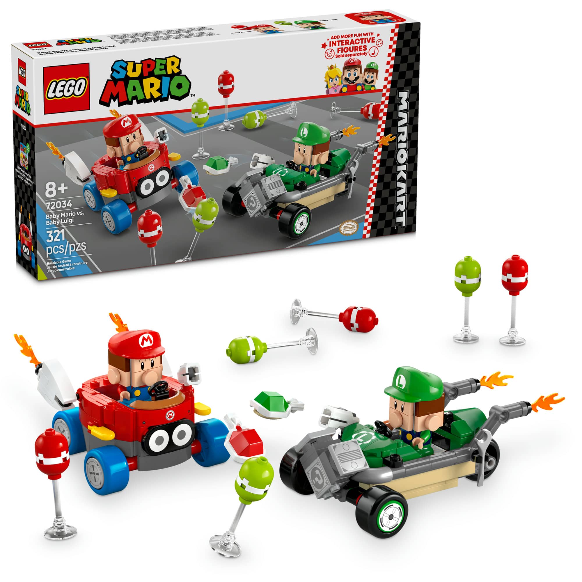 マリオ LEGO Super Mario: Mario Kart Baby Mario vs. Baby Luigi Building