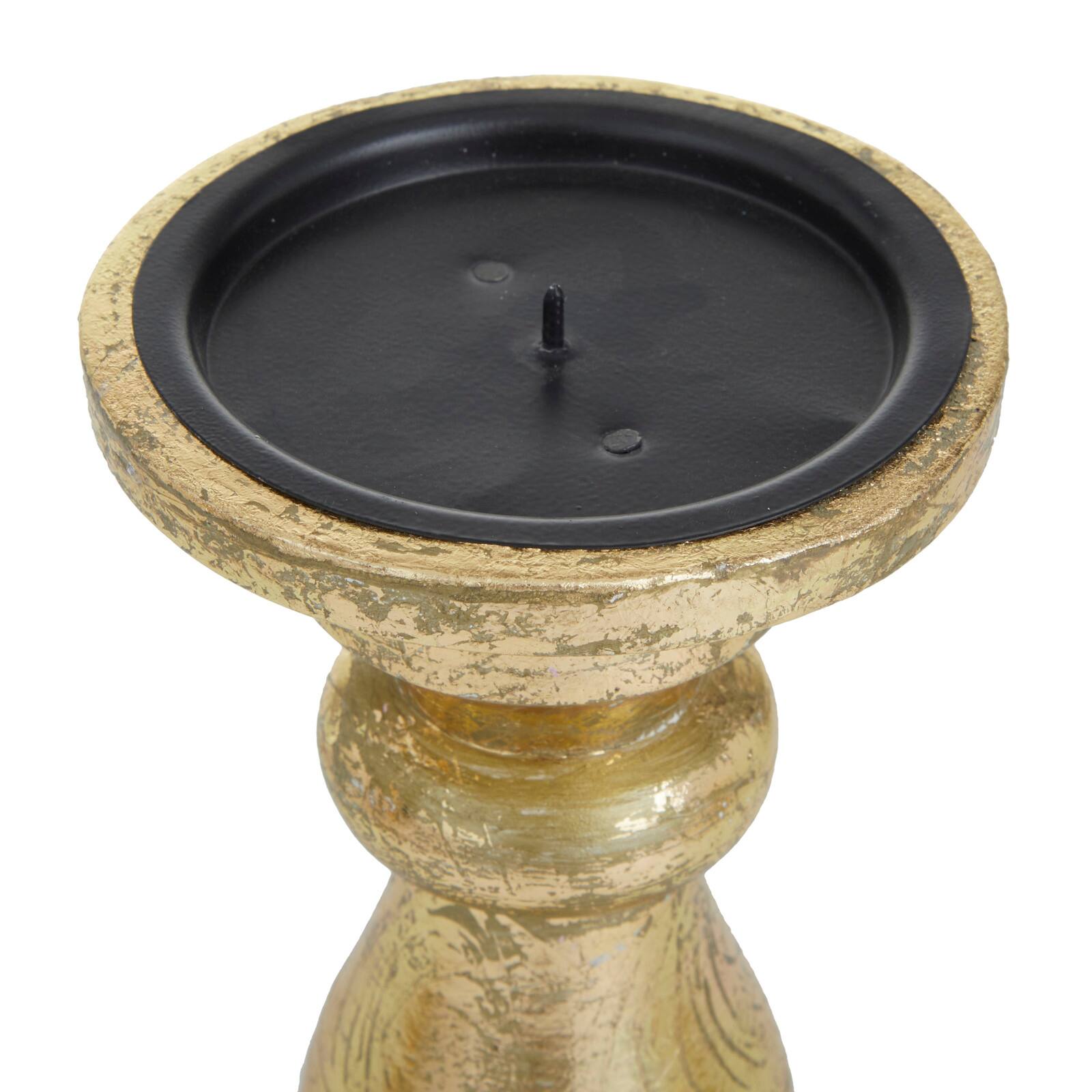 Gold Wood Traditional Candle holder 10&#x22;,8&#x22;,6&#x22;