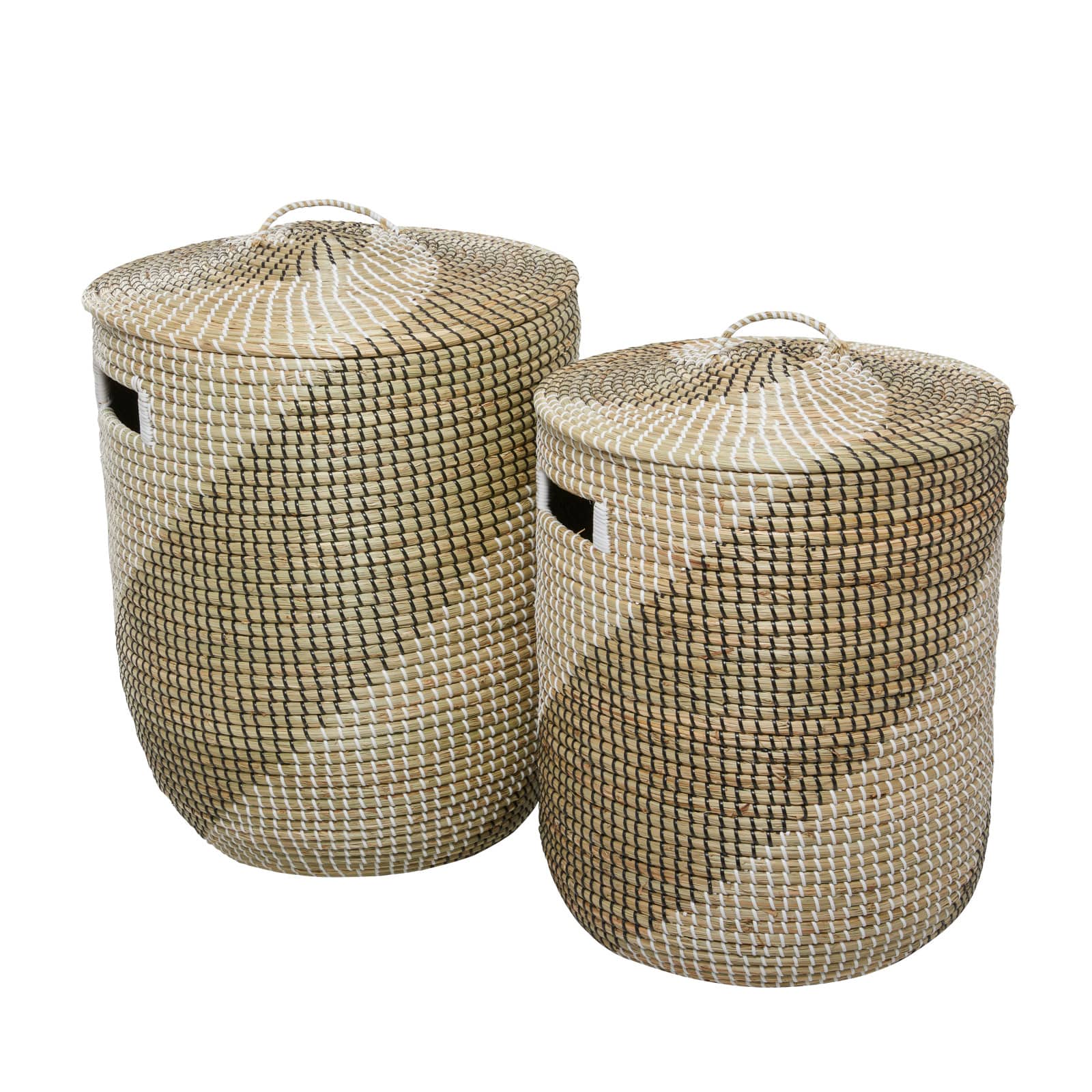 Brown Sea Grass Contemporary Storage Basket Set