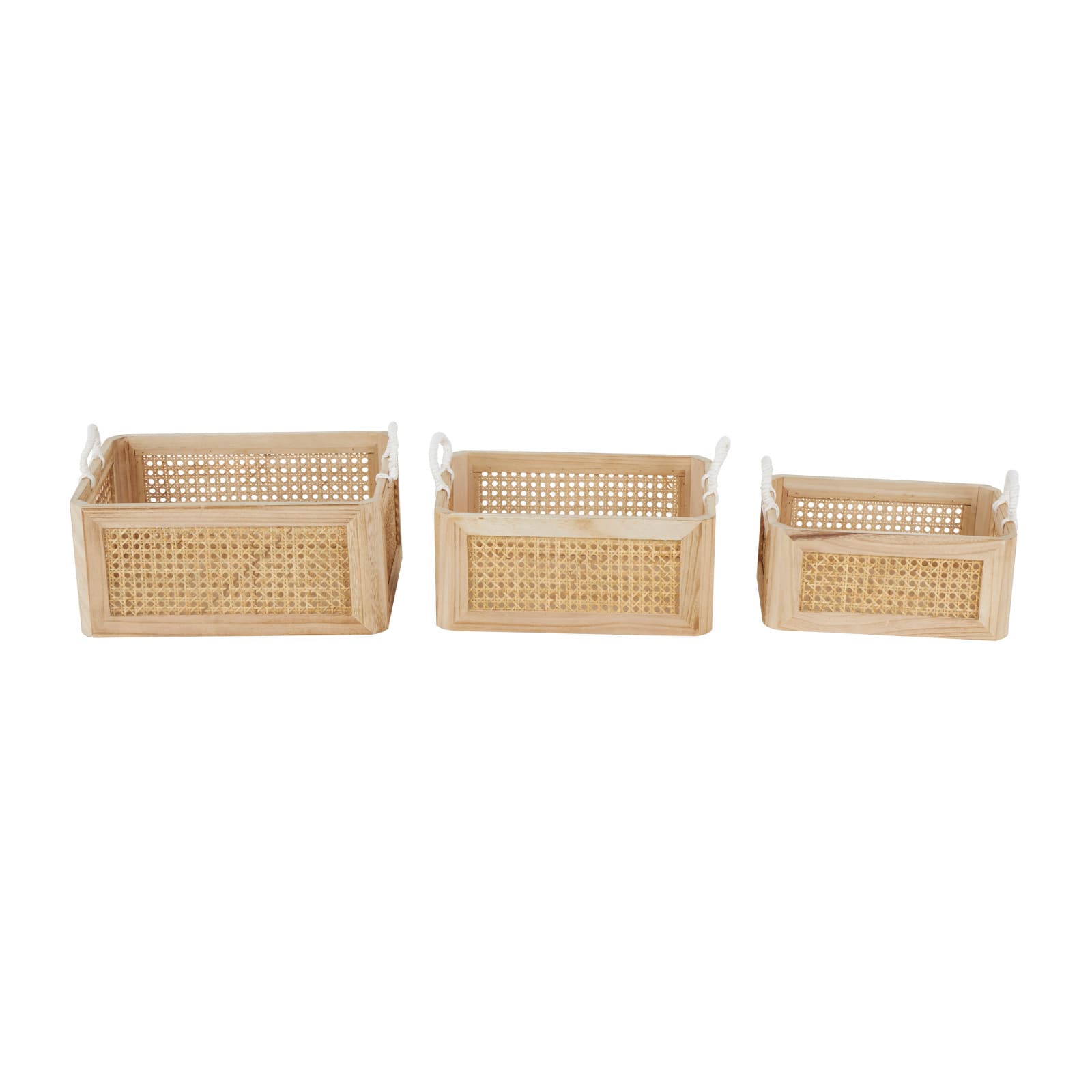 Brown Rattan Woven Storage Basket Set, 3ct.