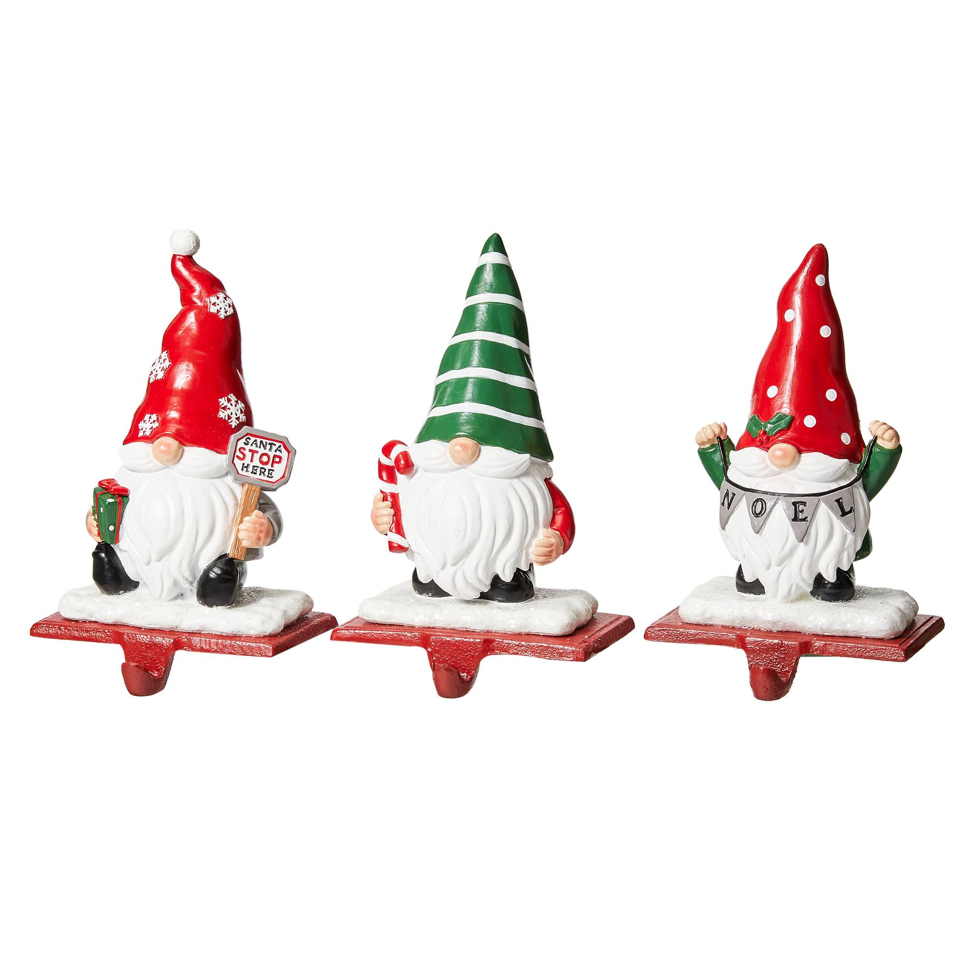 Glitzhome® 7" Gnomes Stocking Holder Set
