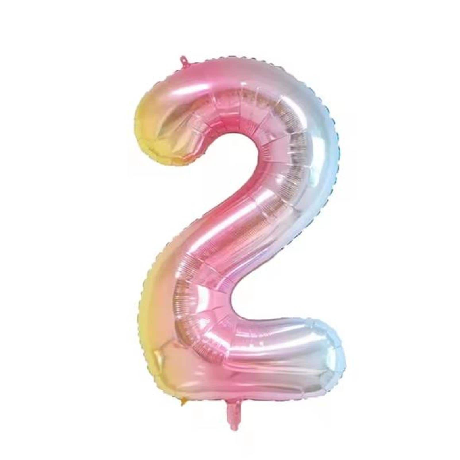 Wizardi 32" Rainbow Gradient Number Foil Balloon