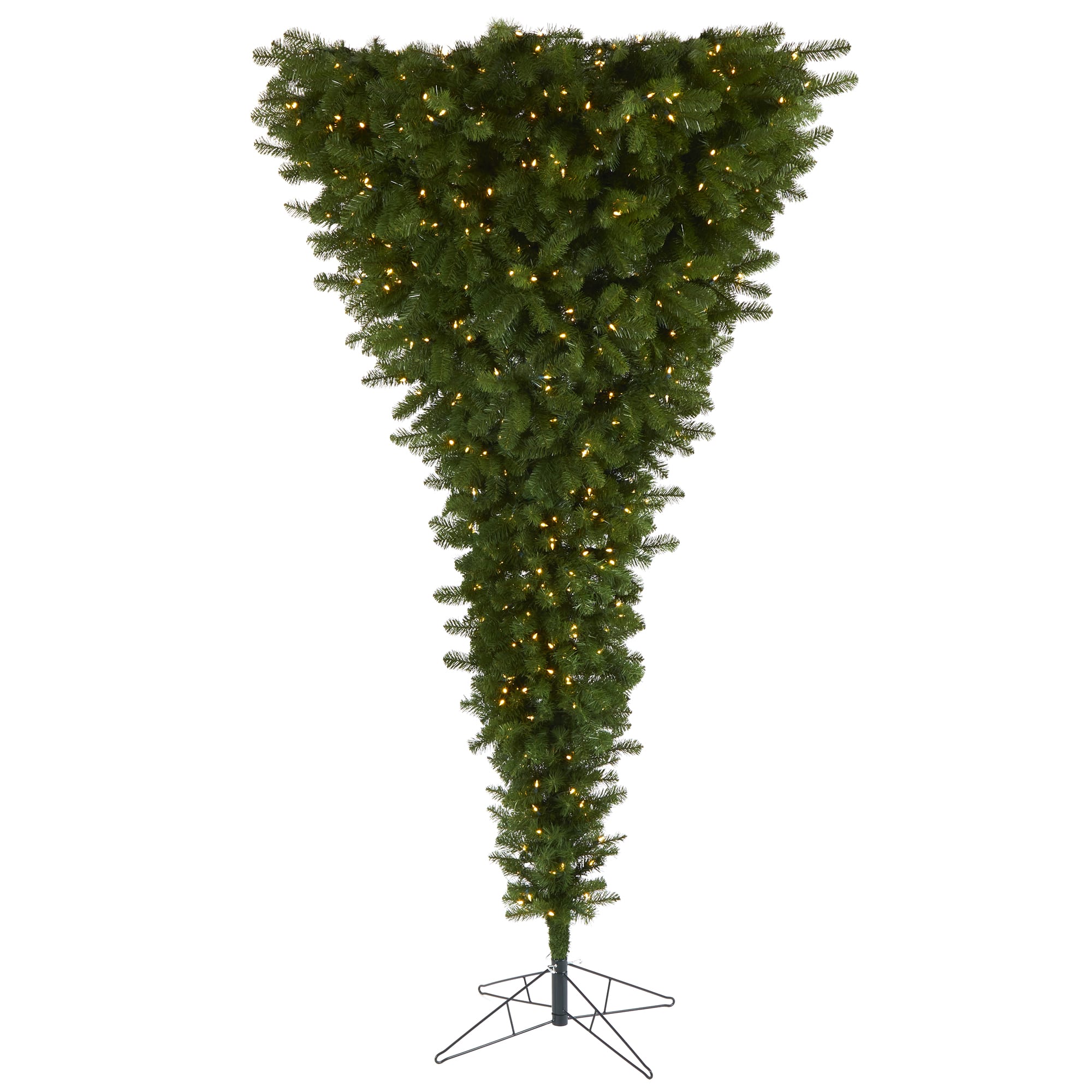 8ft. Pre-Lit Sun Valley Spruce Upside Down Artificial Christmas Tree, Warm White LED Lights