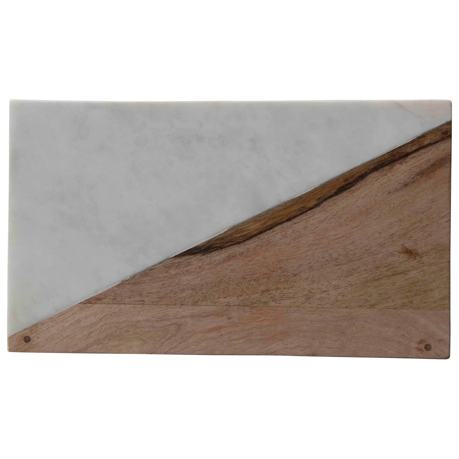 Hello Honey® Mango Wood & Marble Serving Tray