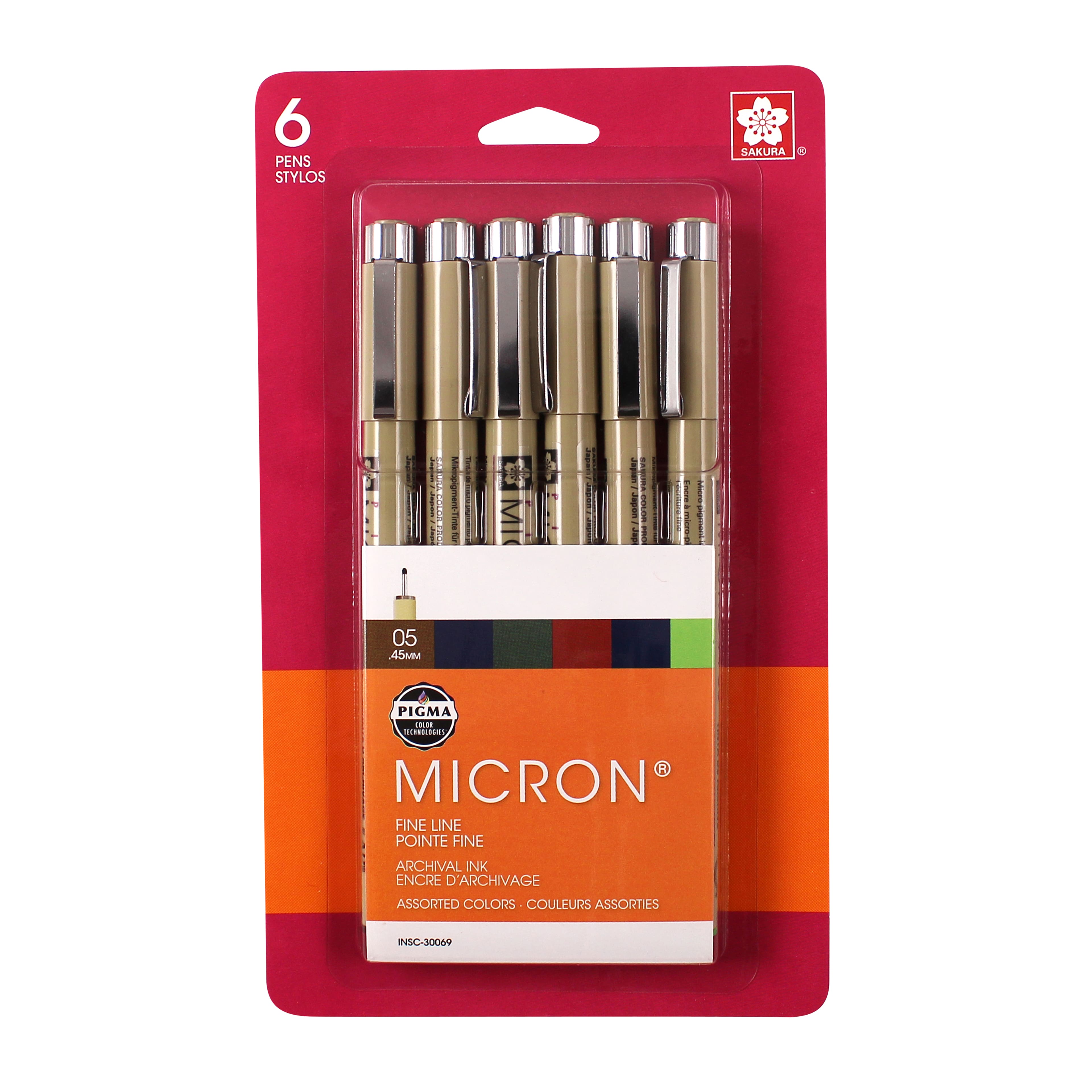 Micron® 05 Mixed Colors Fine Line Ink Pens, 6ct.