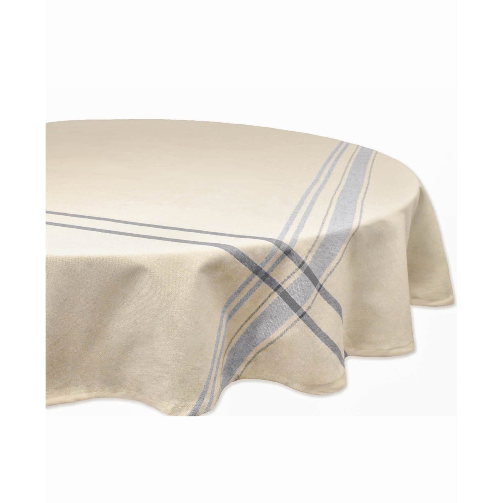 DII® 70" Round Nautical Blue French Stripe Tablecloth