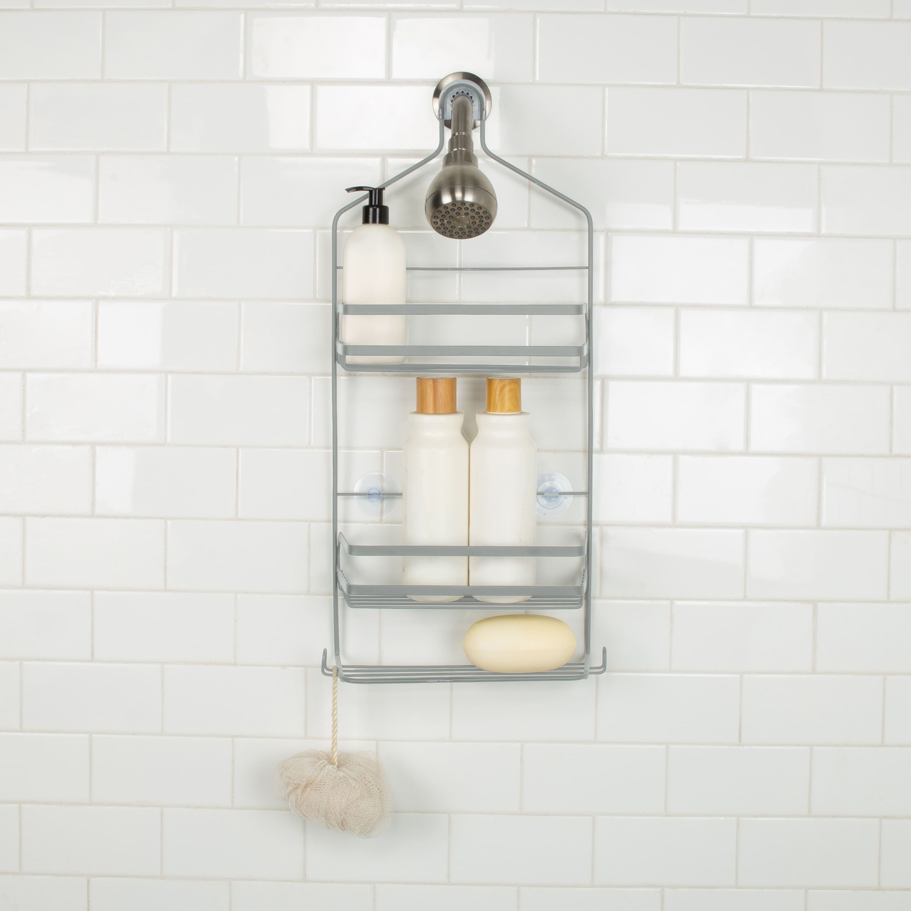 Bath Bliss Cottage Collection Gray Deluxe Shower Caddy