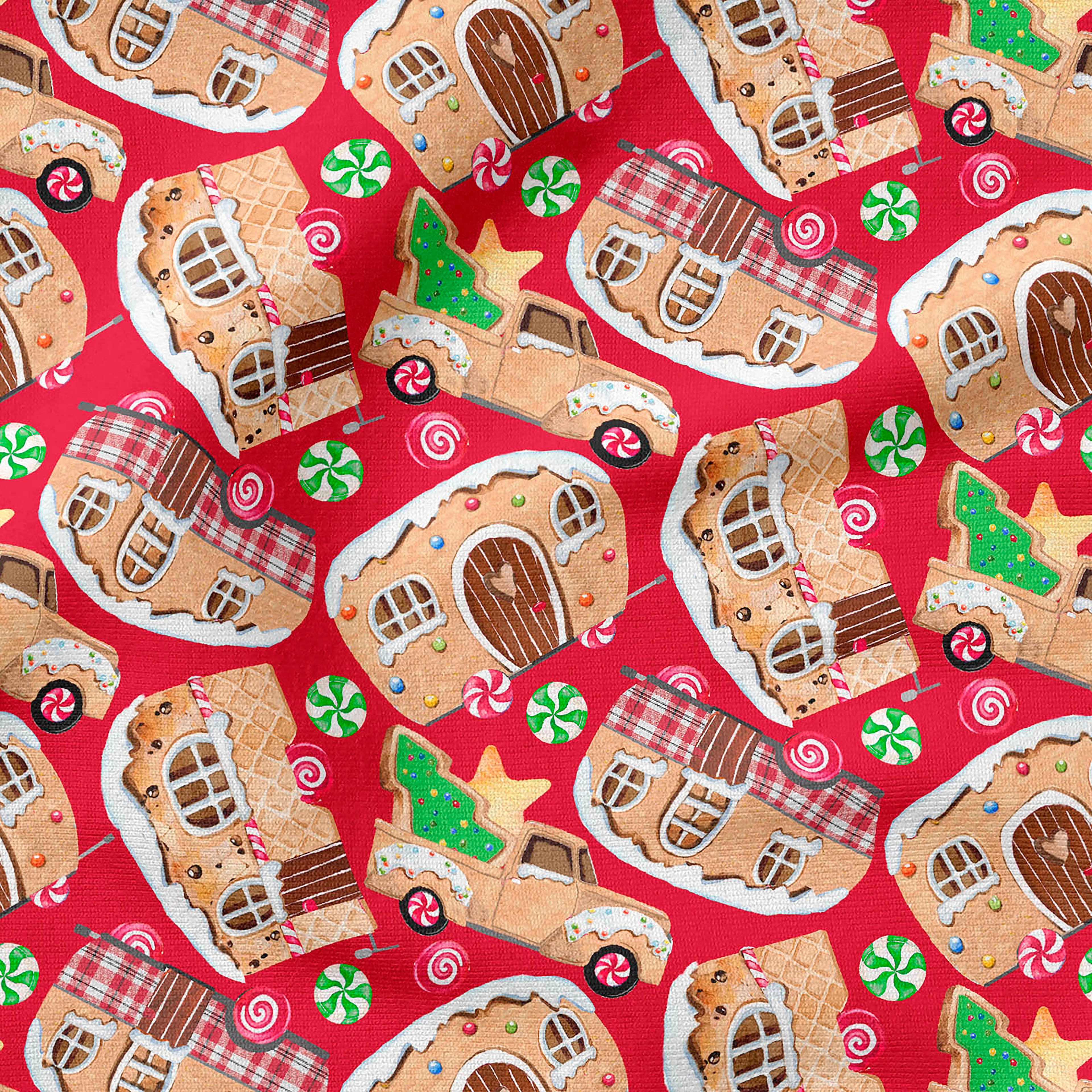 Fabric Editions Gingerbread Toss Cotton Fabric