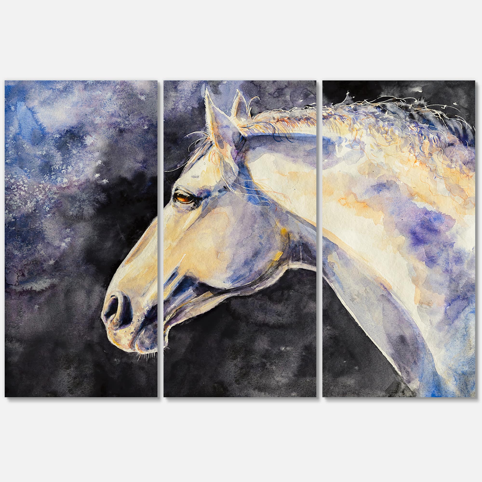 Designart - The Head of A Lipizzan Horse - Farmhouse Canvas Wall Art Print