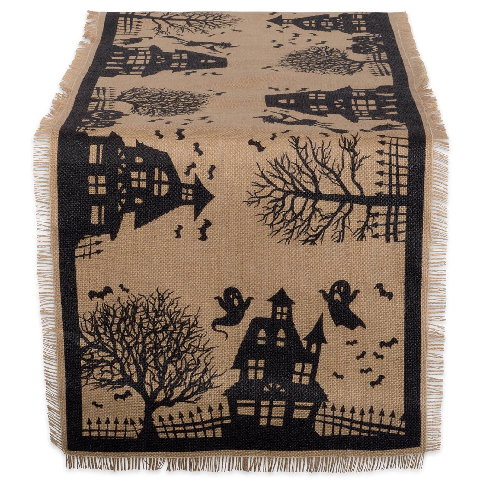 DII® 74" Haunted House Burlap Table Runner