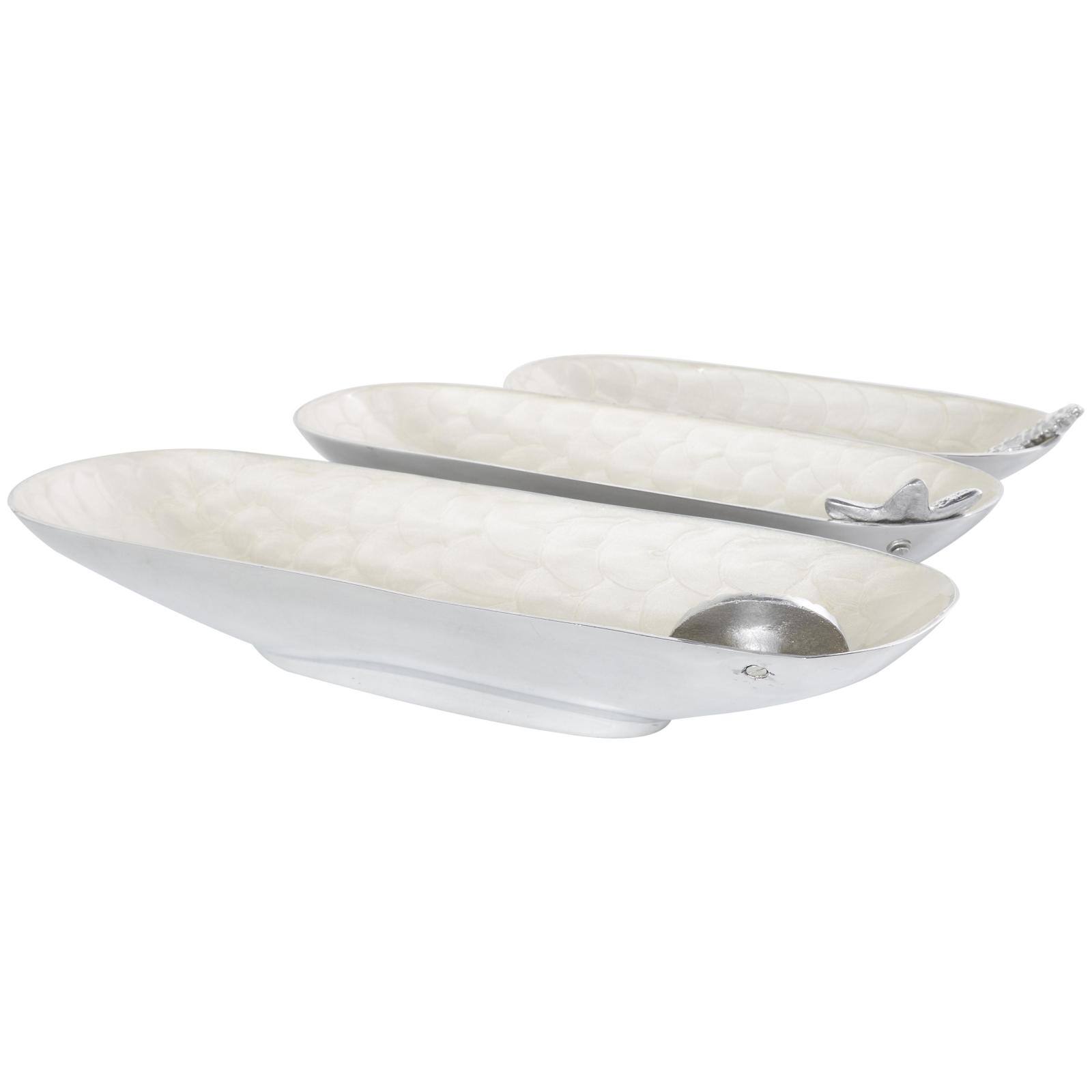 White Sea Life Metal Decorative Bowl Set