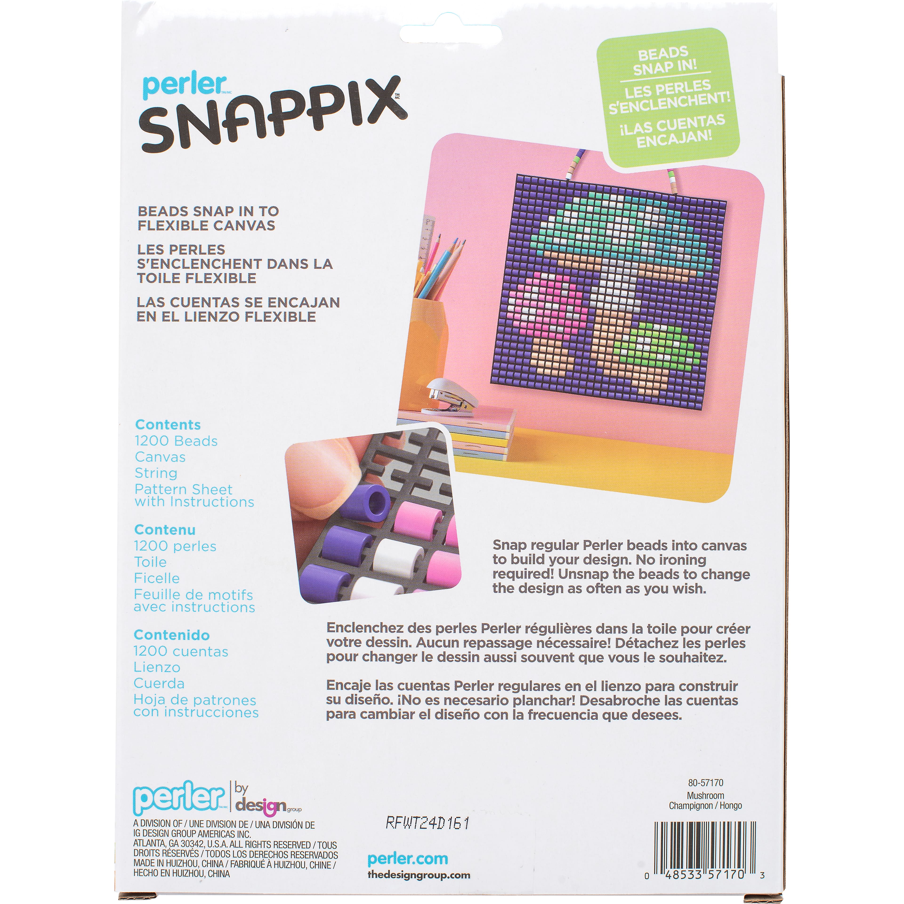 Perler™ Snappix™ Large Mushroom Bead Craft Kit