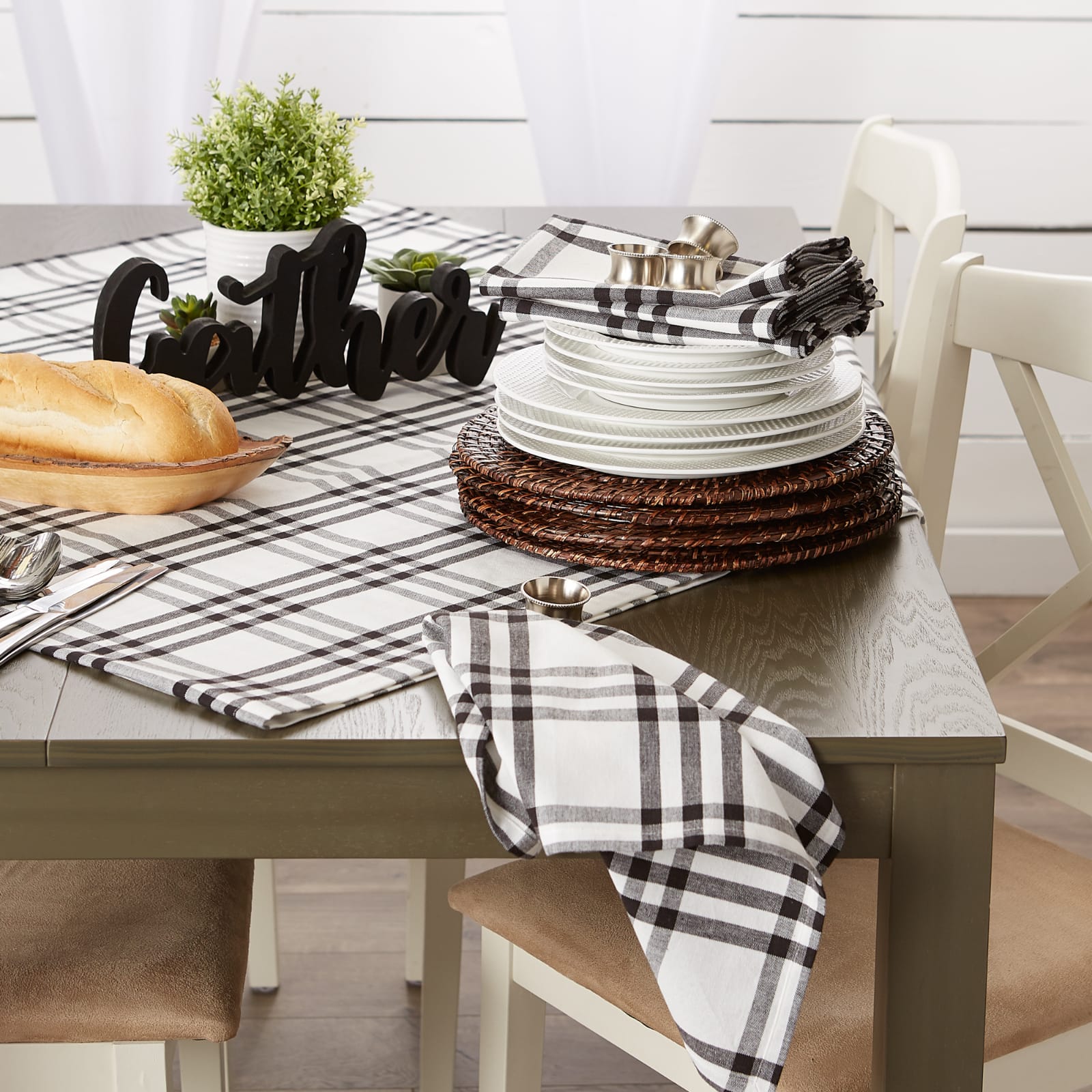 Homestead Plaid Table Topper 40&#x22; x 40&#x22;