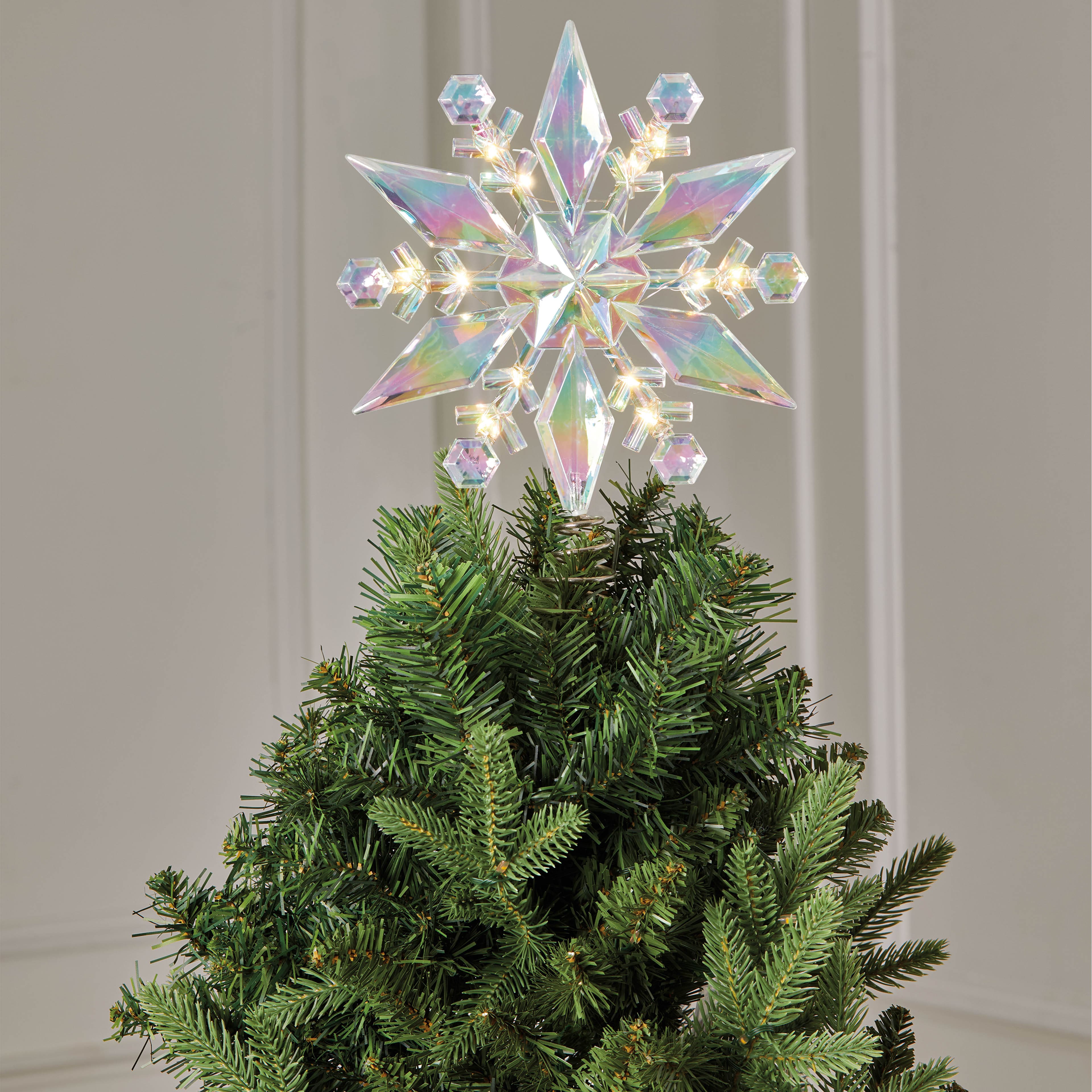 12ct. Warm White LED Iridescent Snowflake Tree Topper by Ashland&#xAE;