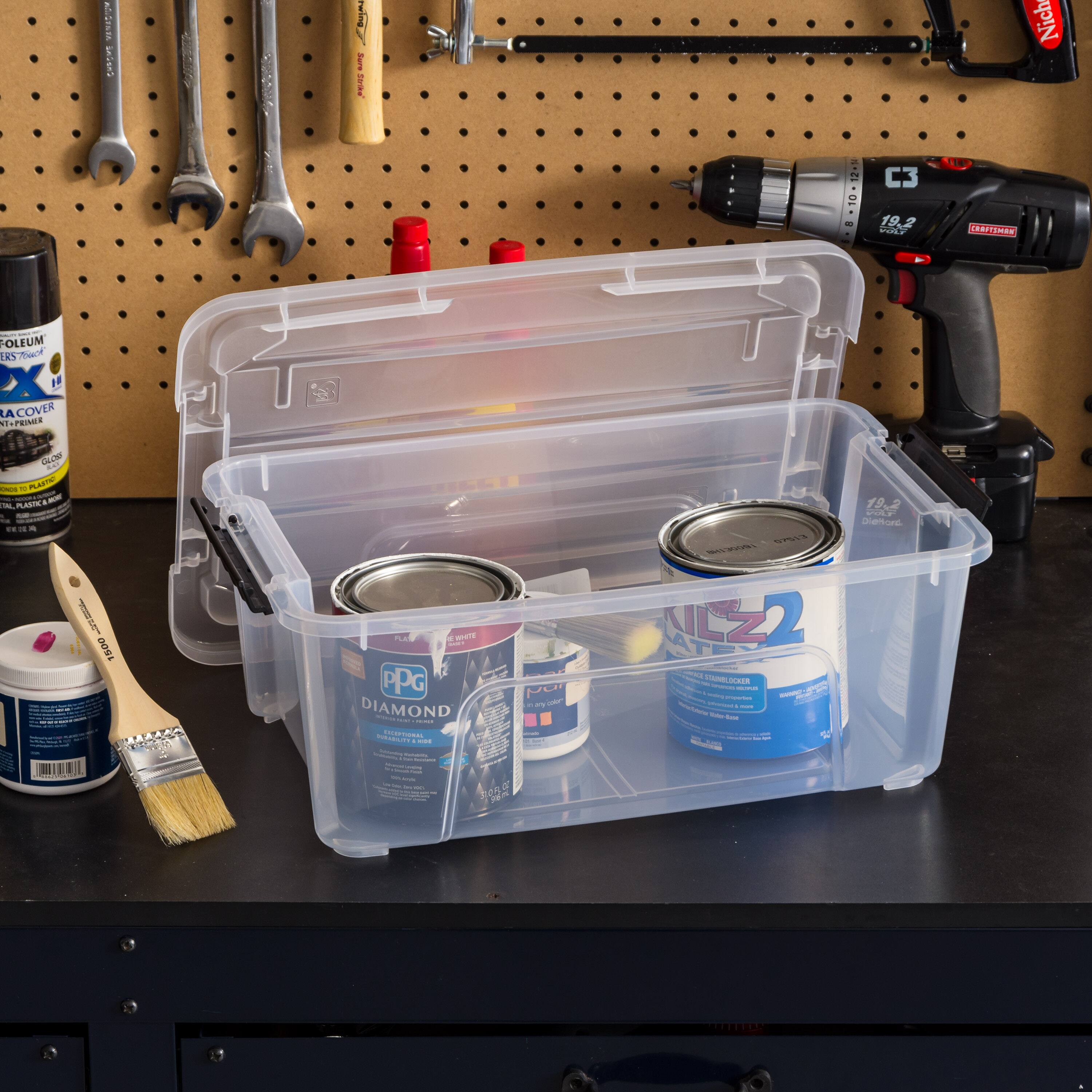 IRIS&#xAE; 13.5qt. Buckled Clear Boxes with Clear Buckle Lids, 6ct.